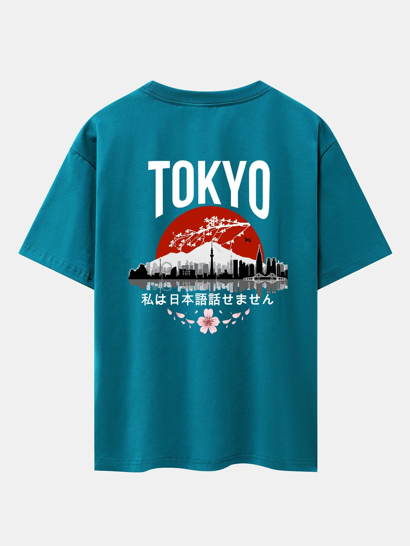 Tokyo Landschaft Rückendruck Oversize T-Shirt - Image 19
