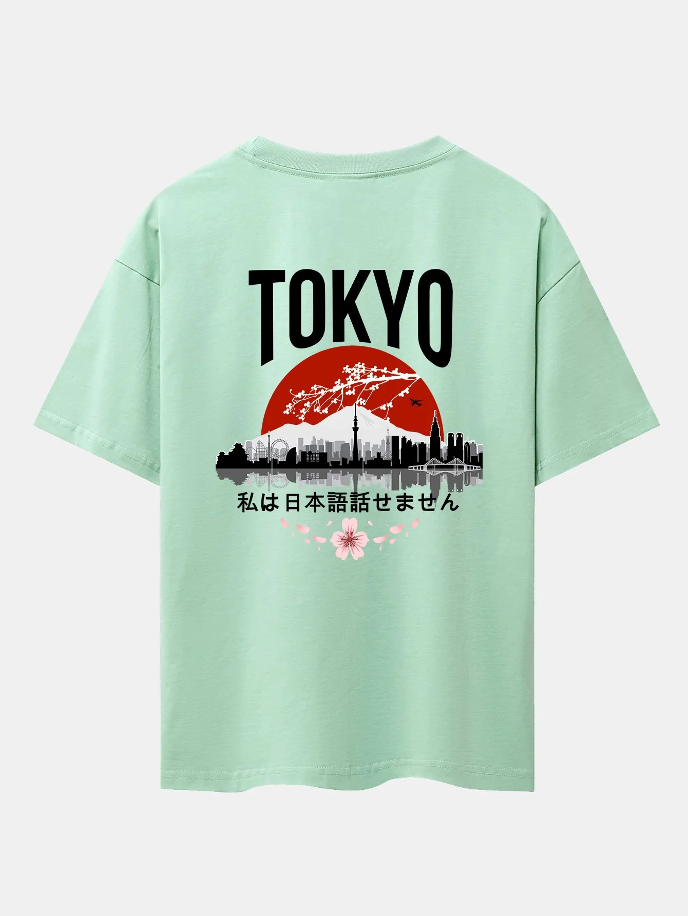 Tokyo Landschaft Rückendruck Oversize T-Shirt - Image 21