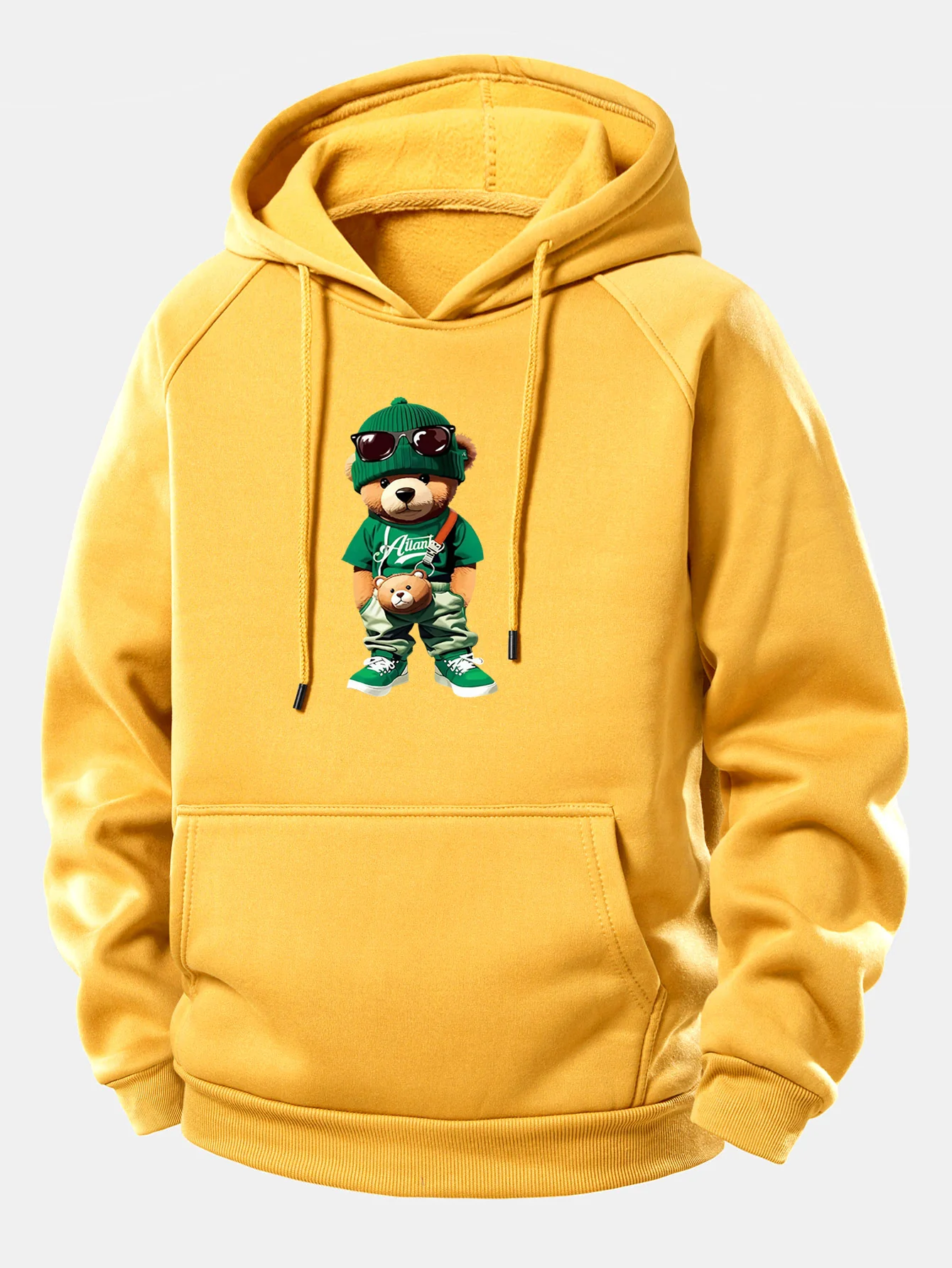 Trendiger Bären-Print Kordelzug-Hoodie - Image 10