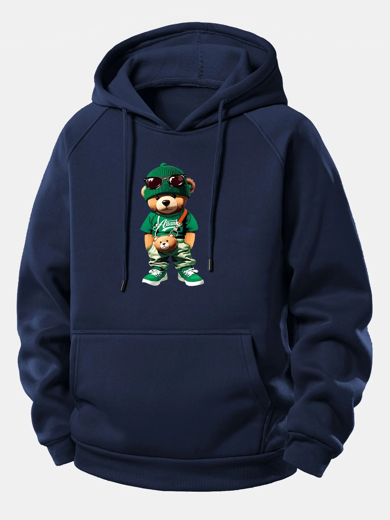 Trendiger Bären-Print Kordelzug-Hoodie - Image 12