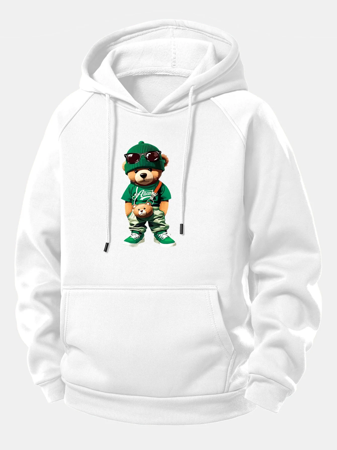 Trendiger Bären-Print Kordelzug-Hoodie - Image 2