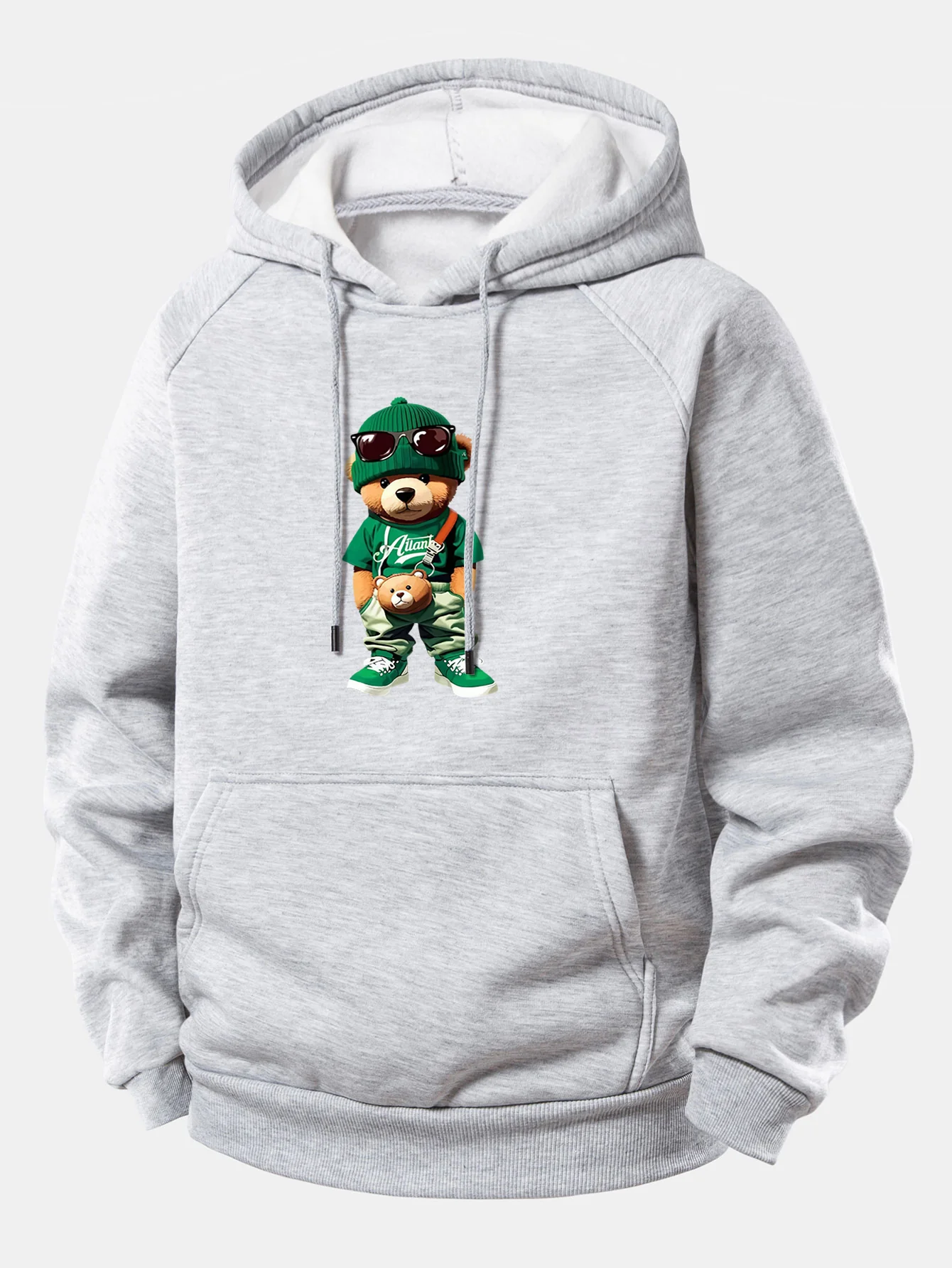Trendiger Bären-Print Kordelzug-Hoodie - Image 3
