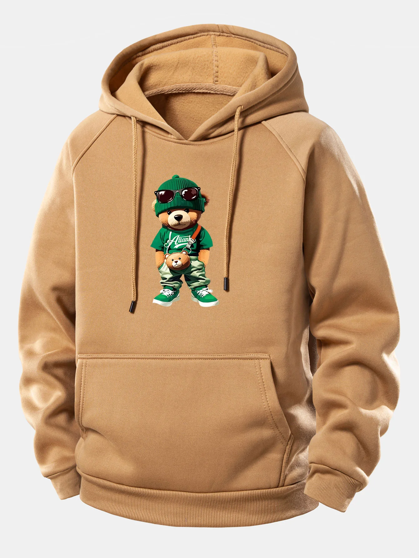 Trendiger Bären-Print Kordelzug-Hoodie - Image 4