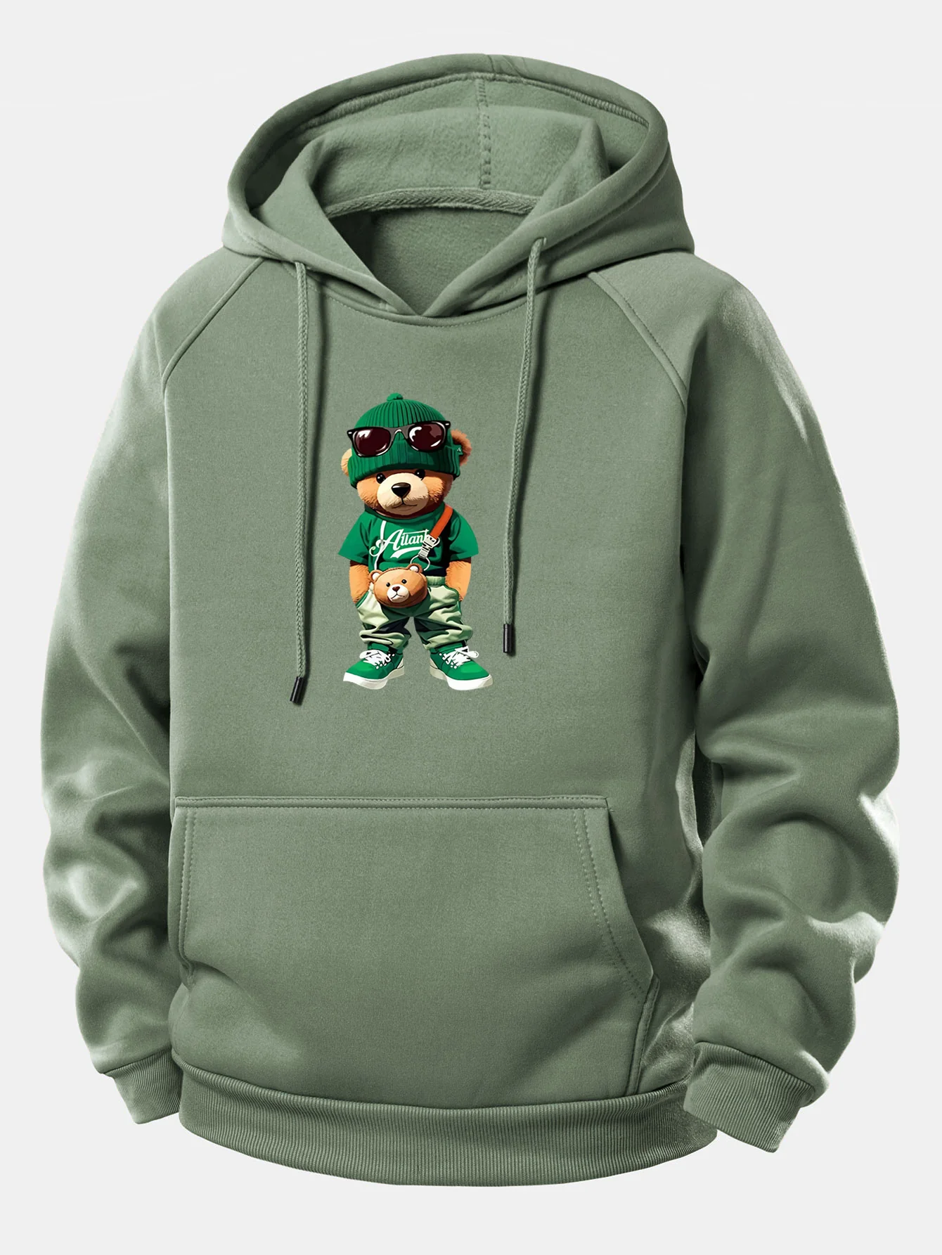 Trendiger Bären-Print Kordelzug-Hoodie - Image 5