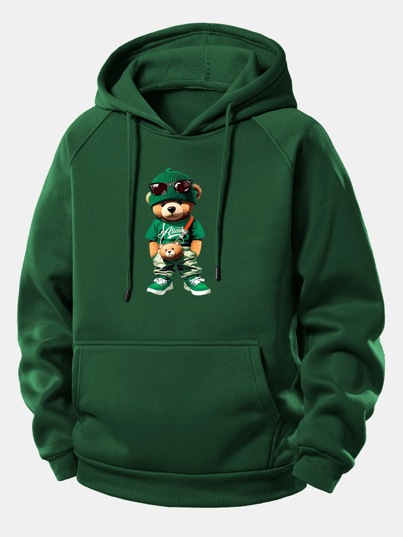 Trendiger Bären-Print Kordelzug-Hoodie - Image 6