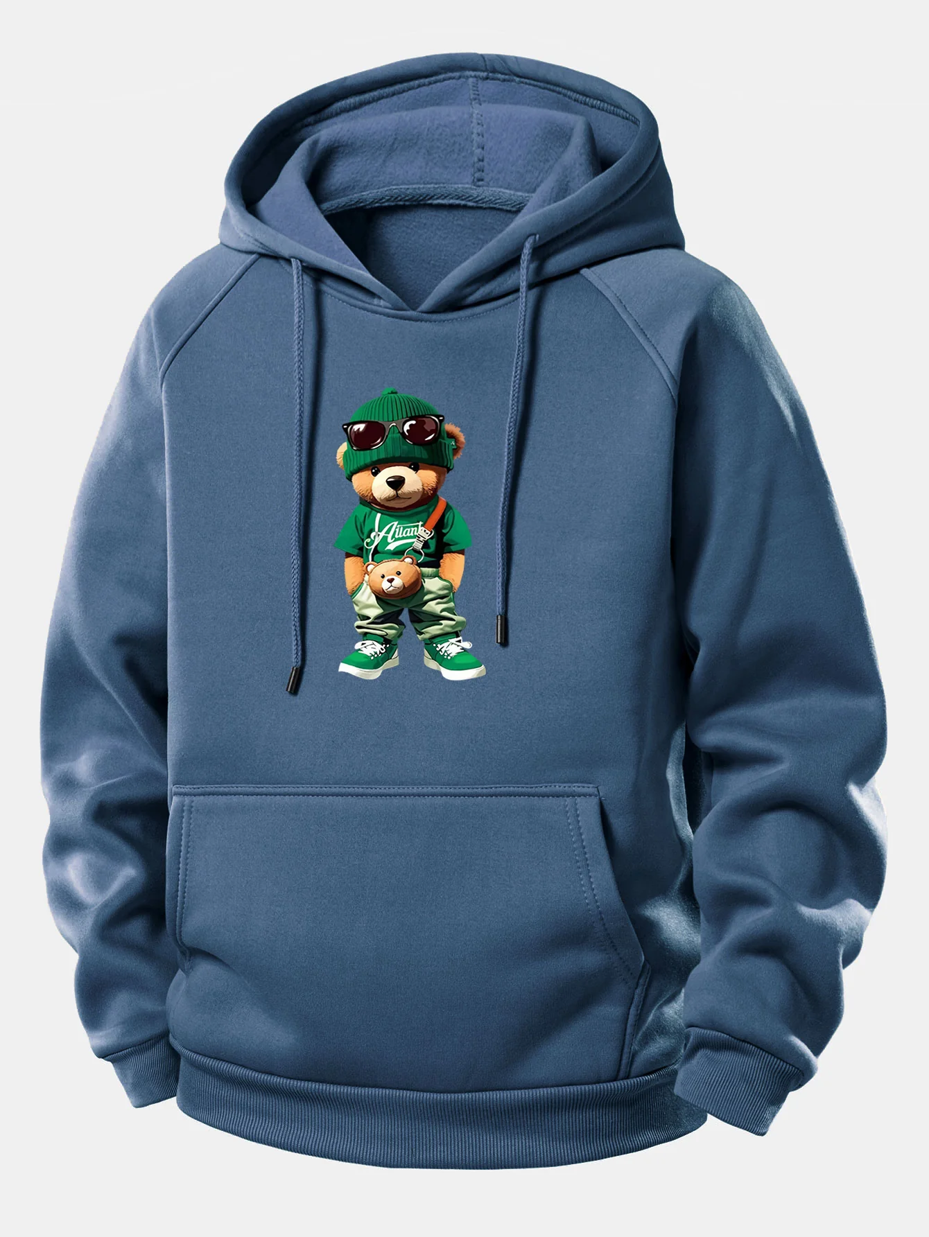 Trendiger Bären-Print Kordelzug-Hoodie - Image 7