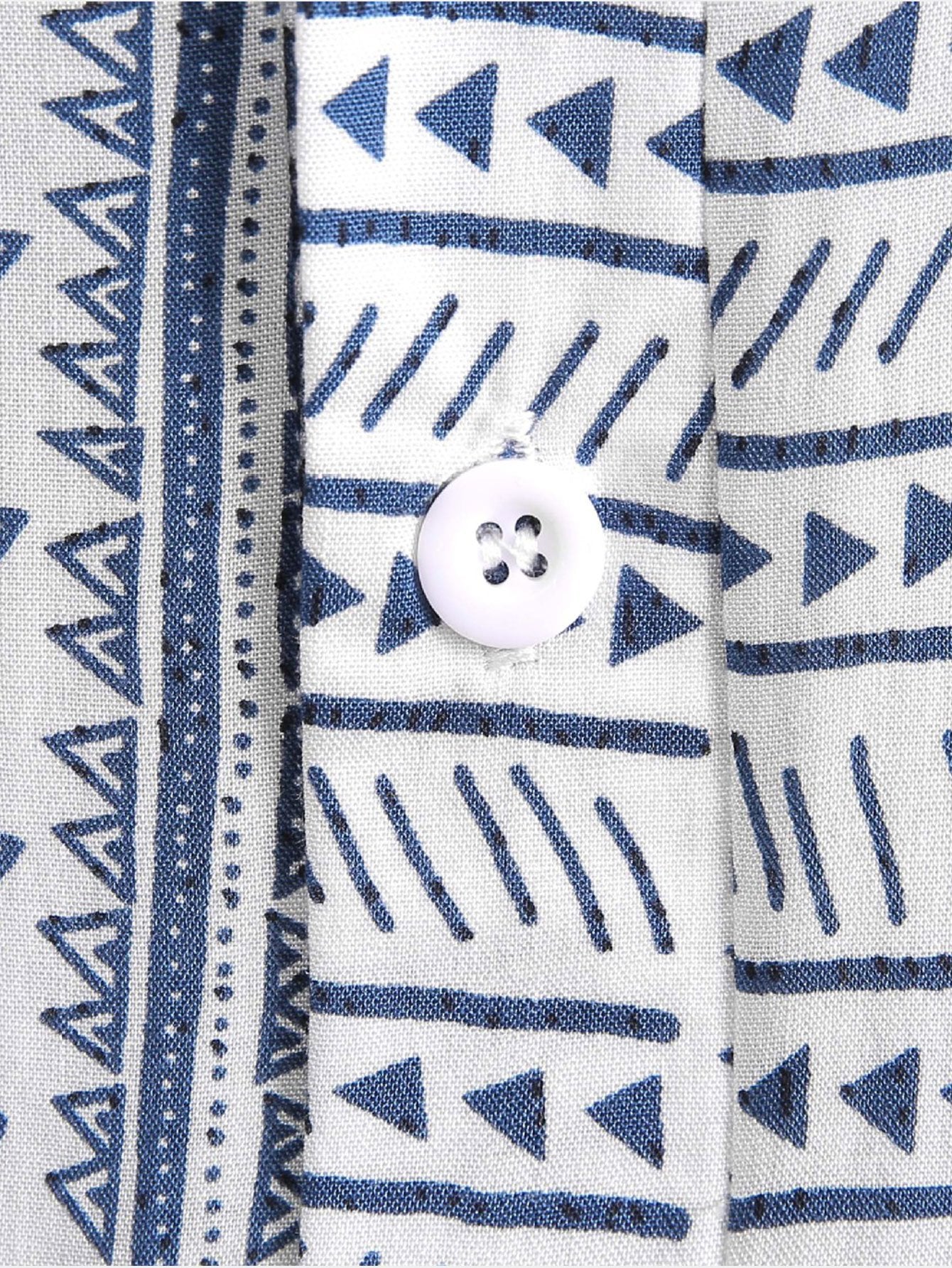 Tribal geometrisches Druck-Halbknopf-Henley-Kragen-Shirt - Image 8