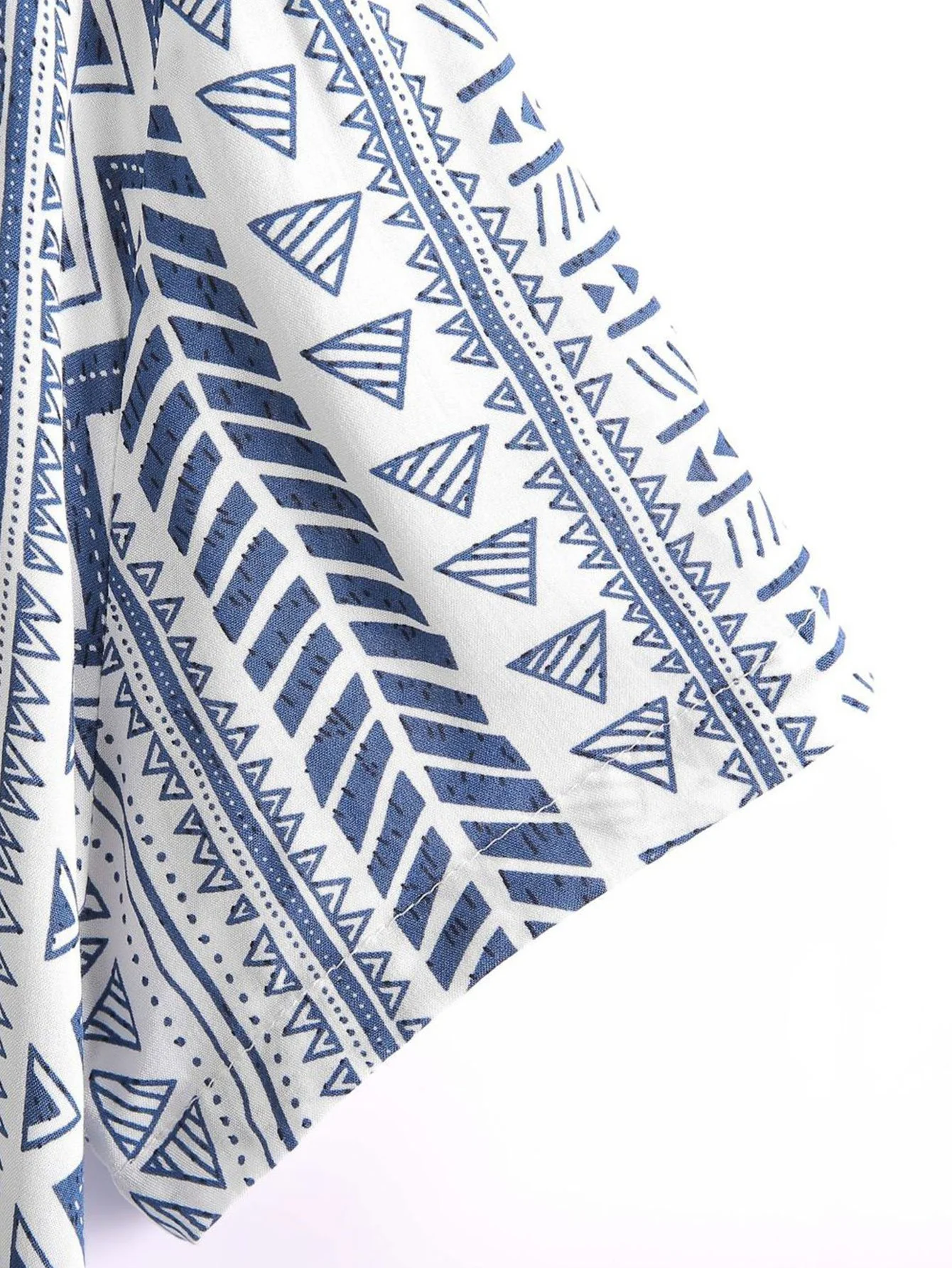 Tribal geometrisches Druck-Halbknopf-Henley-Kragen-Shirt - Image 9