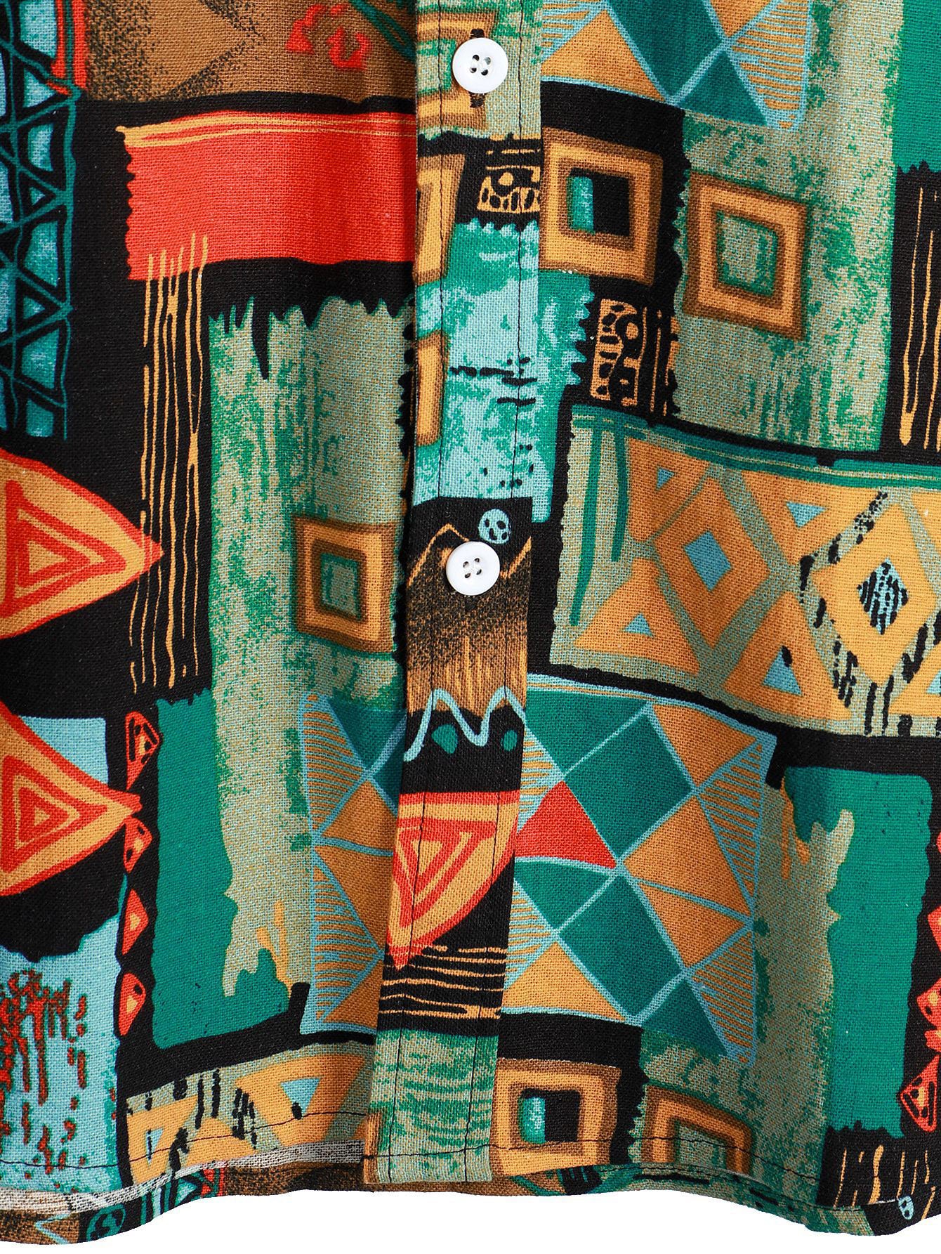 Tribal-Geometrie-Druck Hemd mit Knopfleiste - Image 3