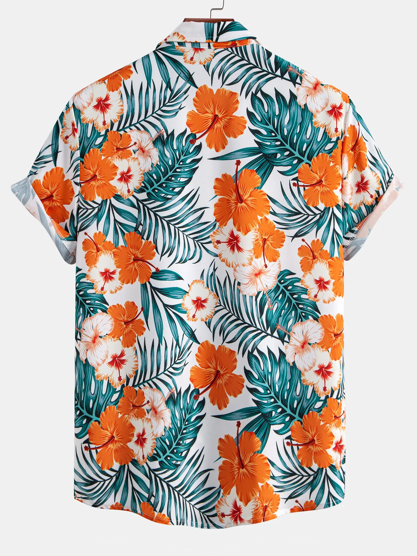 Tropische Blumen Print Hemd mit Knöpfen - Image 2
