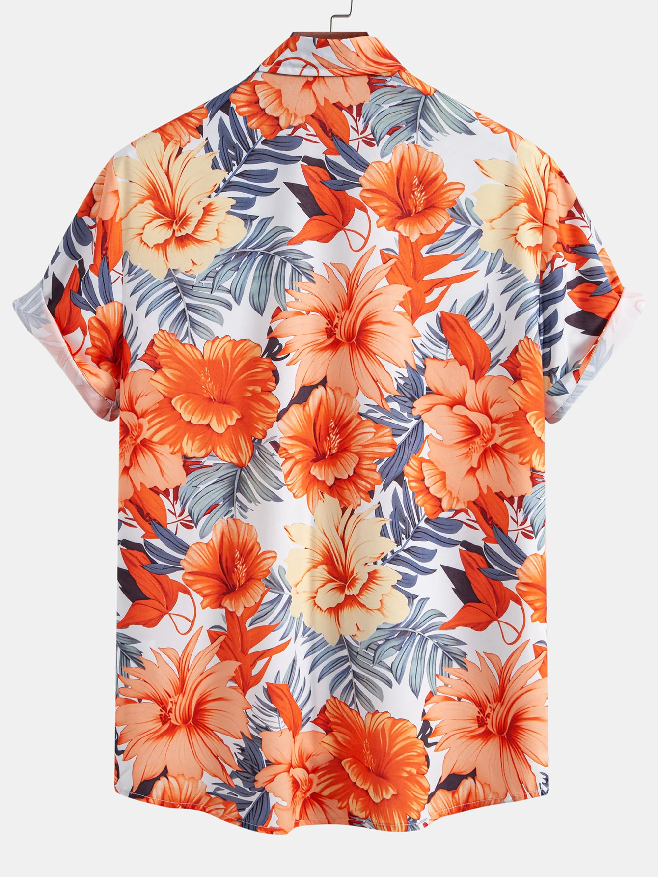 Tropischer Blumenprint Hemd mit Knöpfen & Badeshorts mit Kordelzug - Image 4