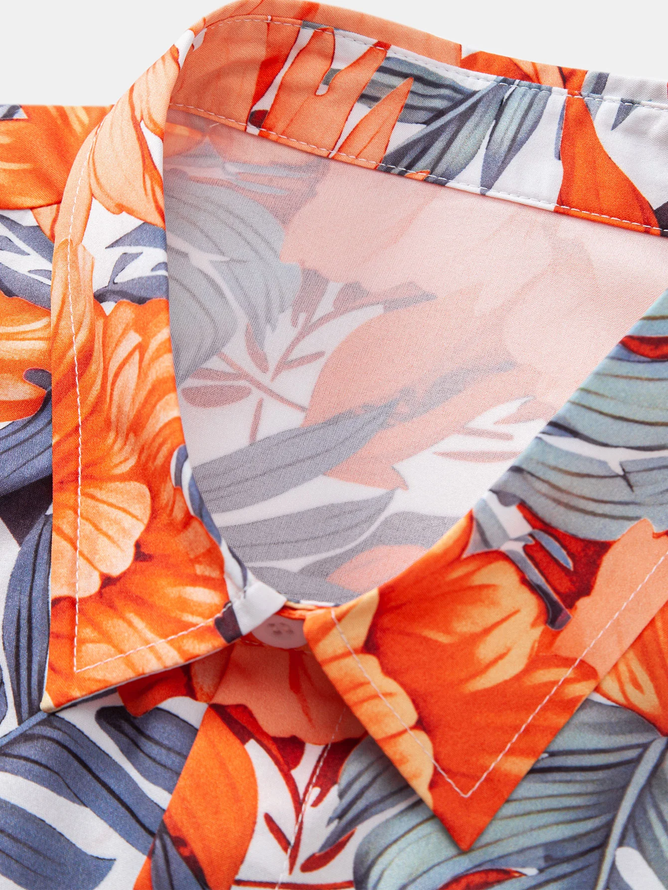 Tropischer Blumenprint Hemd mit Knöpfen & Badeshorts mit Kordelzug - Image 7
