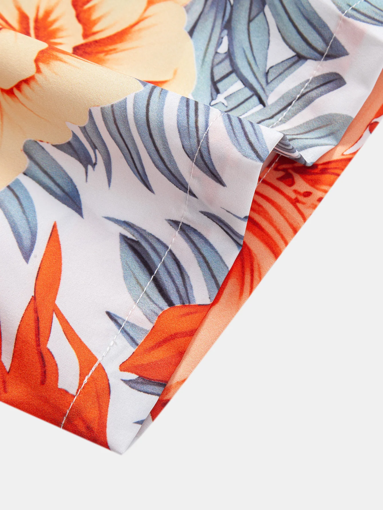 Tropischer Blumenprint Hemd mit Knöpfen & Badeshorts mit Kordelzug - Image 8