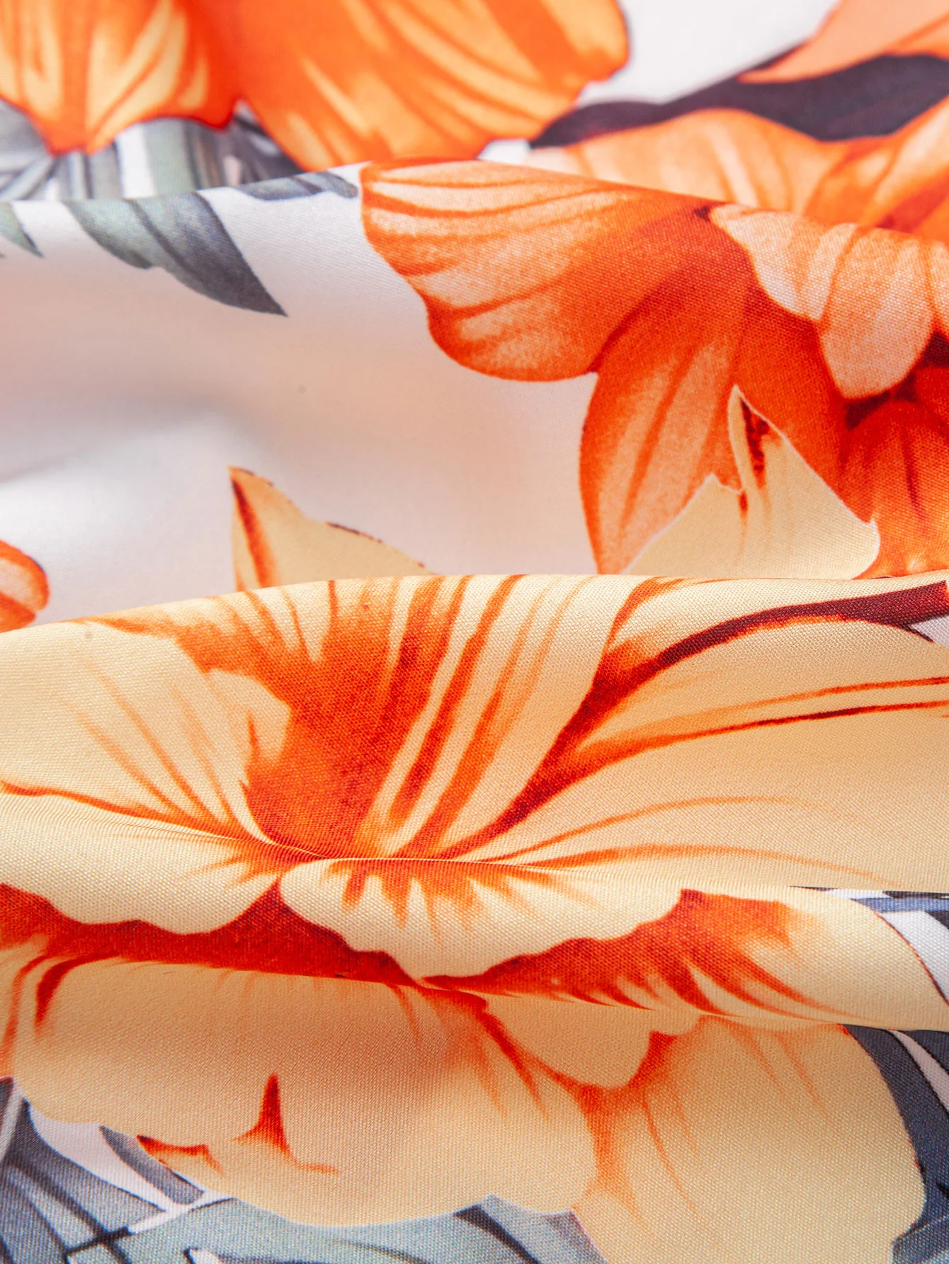 Tropischer Blumenprint Hemd mit Knöpfen & Badeshorts mit Kordelzug - Image 9
