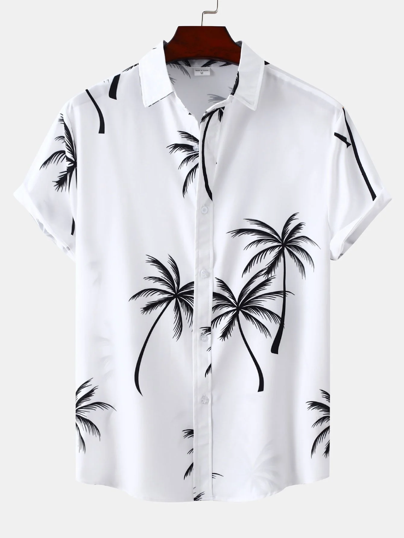 Tropisches Blattmuster Button-Up Hemd