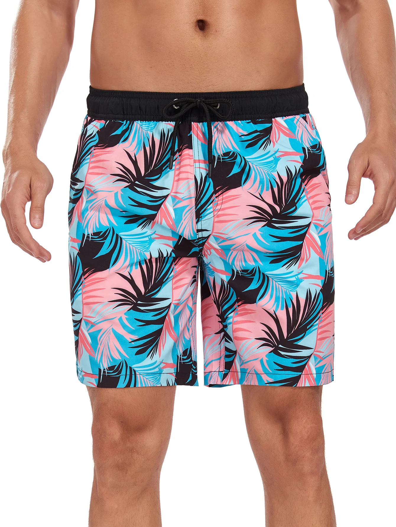 2-in-1 Tropische Blätter Druck Taschen Kordelzug Schwimmshorts - Image 2