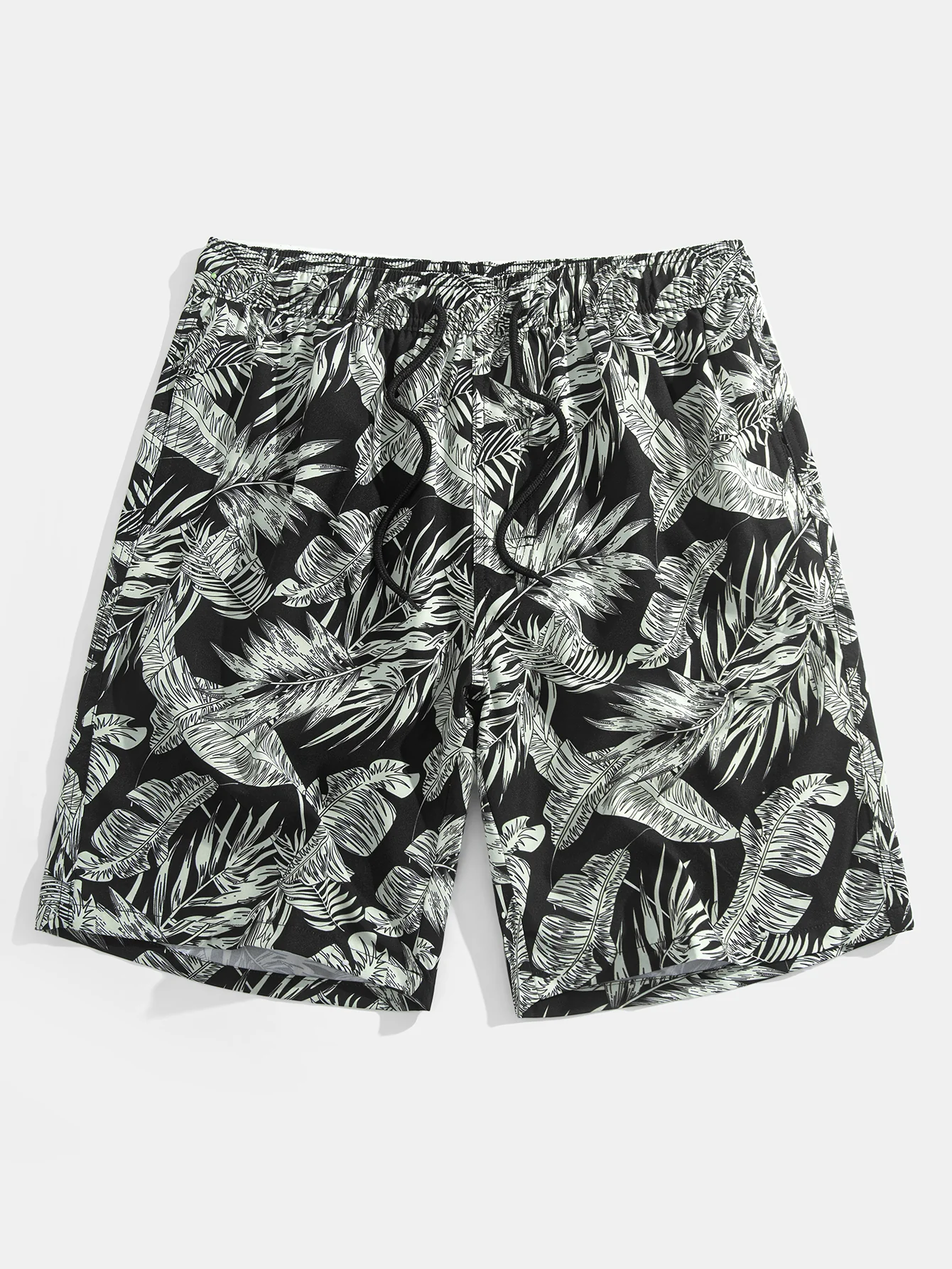Hemd mit Knöpfen und tropischem Pflanzenmuster & Badeshorts mit Kordelzug Shorts - Image 4