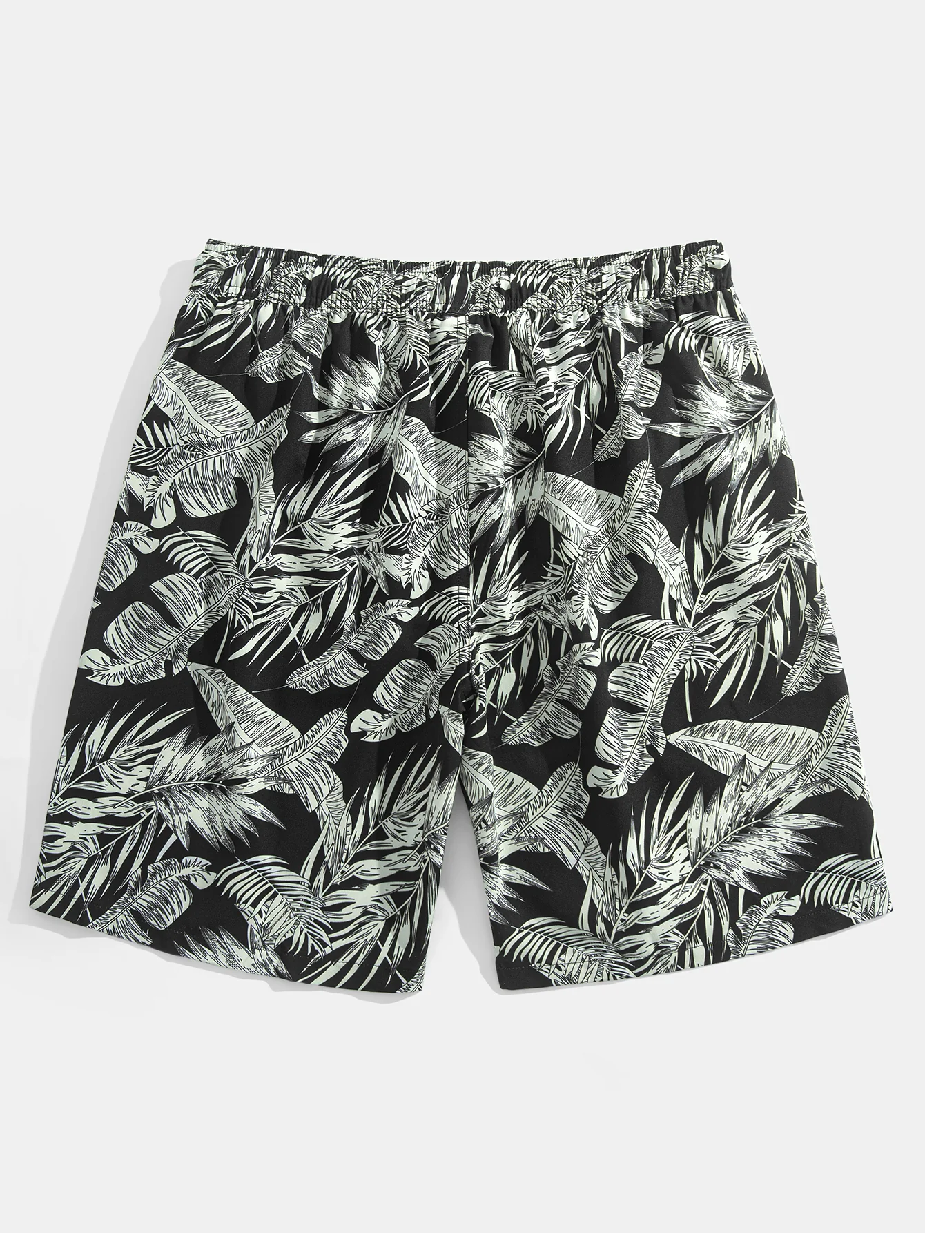 Hemd mit Knöpfen und tropischem Pflanzenmuster & Badeshorts mit Kordelzug Shorts - Image 5