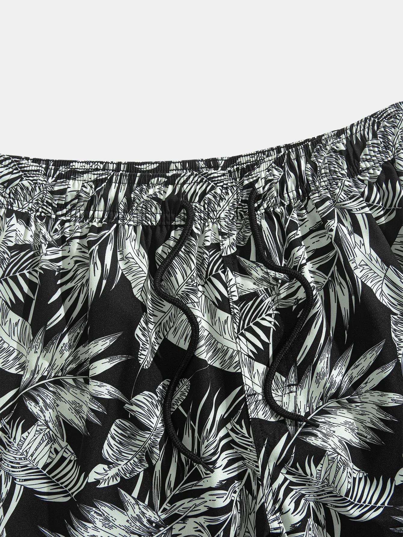 Hemd mit Knöpfen und tropischem Pflanzenmuster & Badeshorts mit Kordelzug Shorts - Image 9