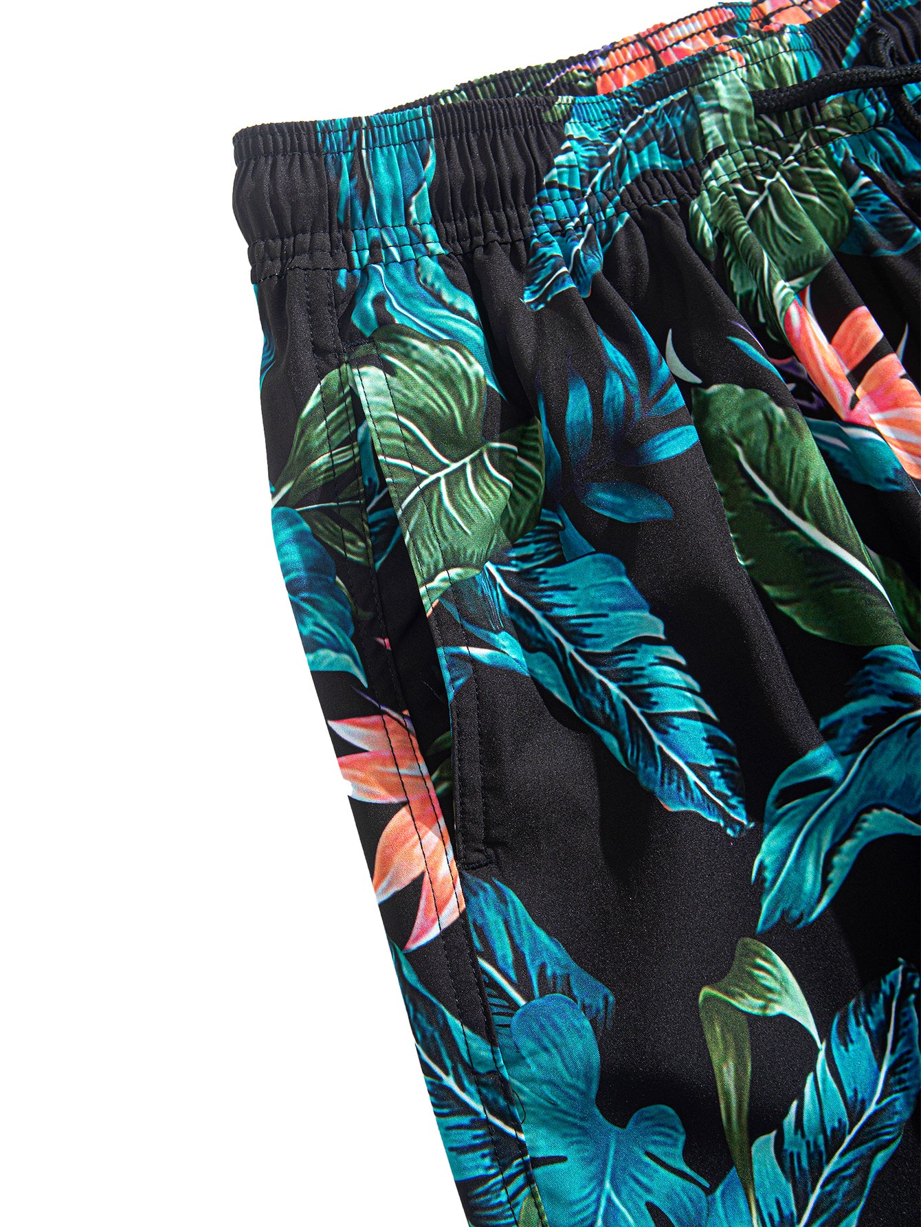 Hemd mit Knöpfen und tropischem Pflanzenmuster & Badeshorts mit Kordelzug Shorts - Image 10