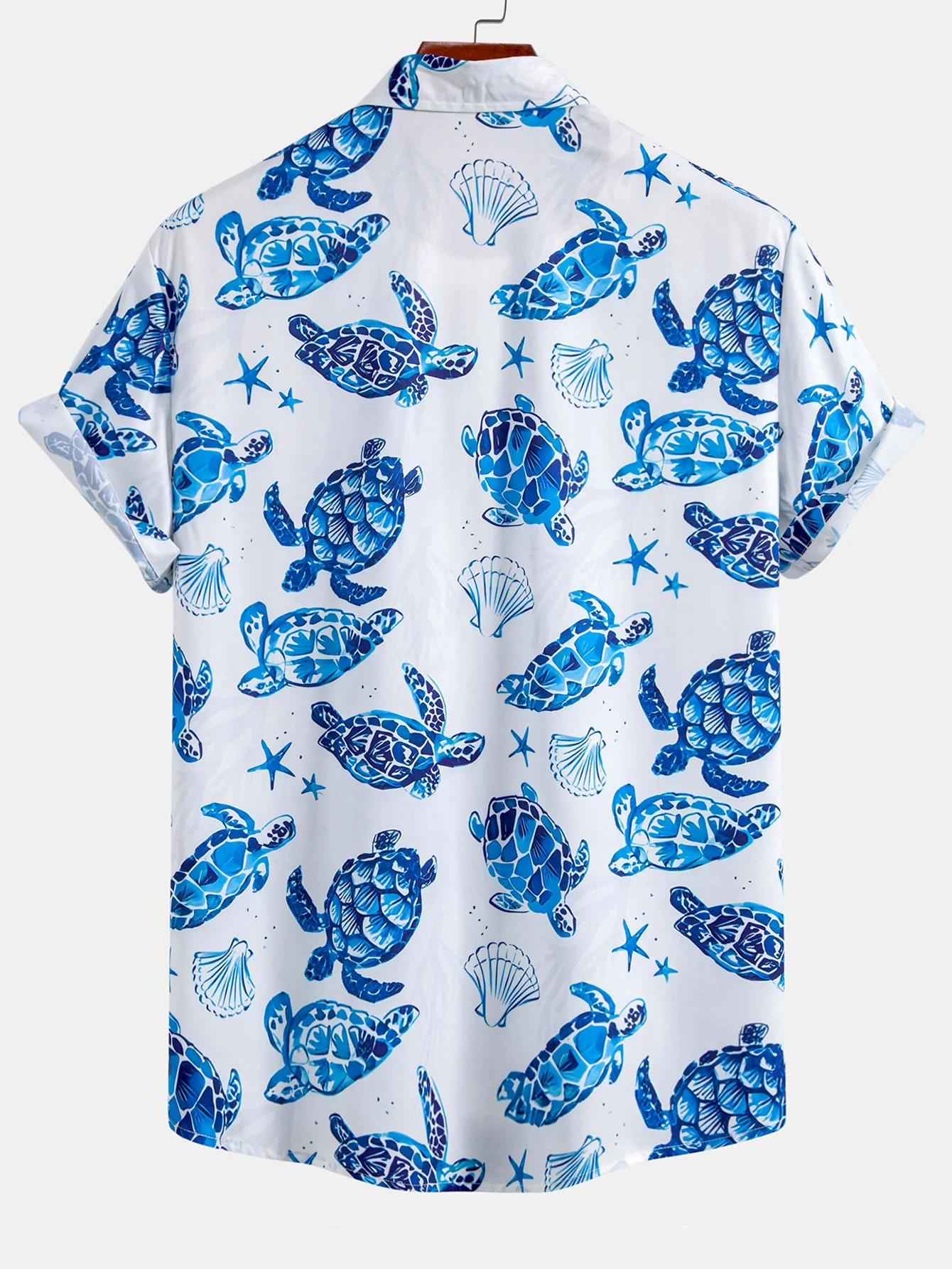 Turtle Print Hemd mit Knöpfen & gestreifte Badeshorts - Image 3