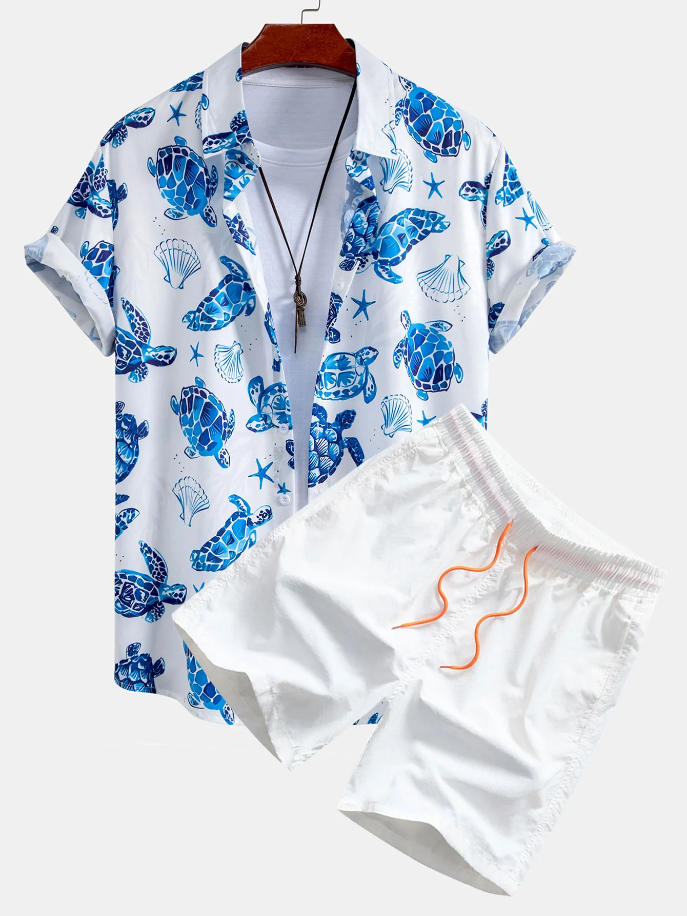 Turtle Print Hemd mit Knöpfen & Badeshorts - Image 2