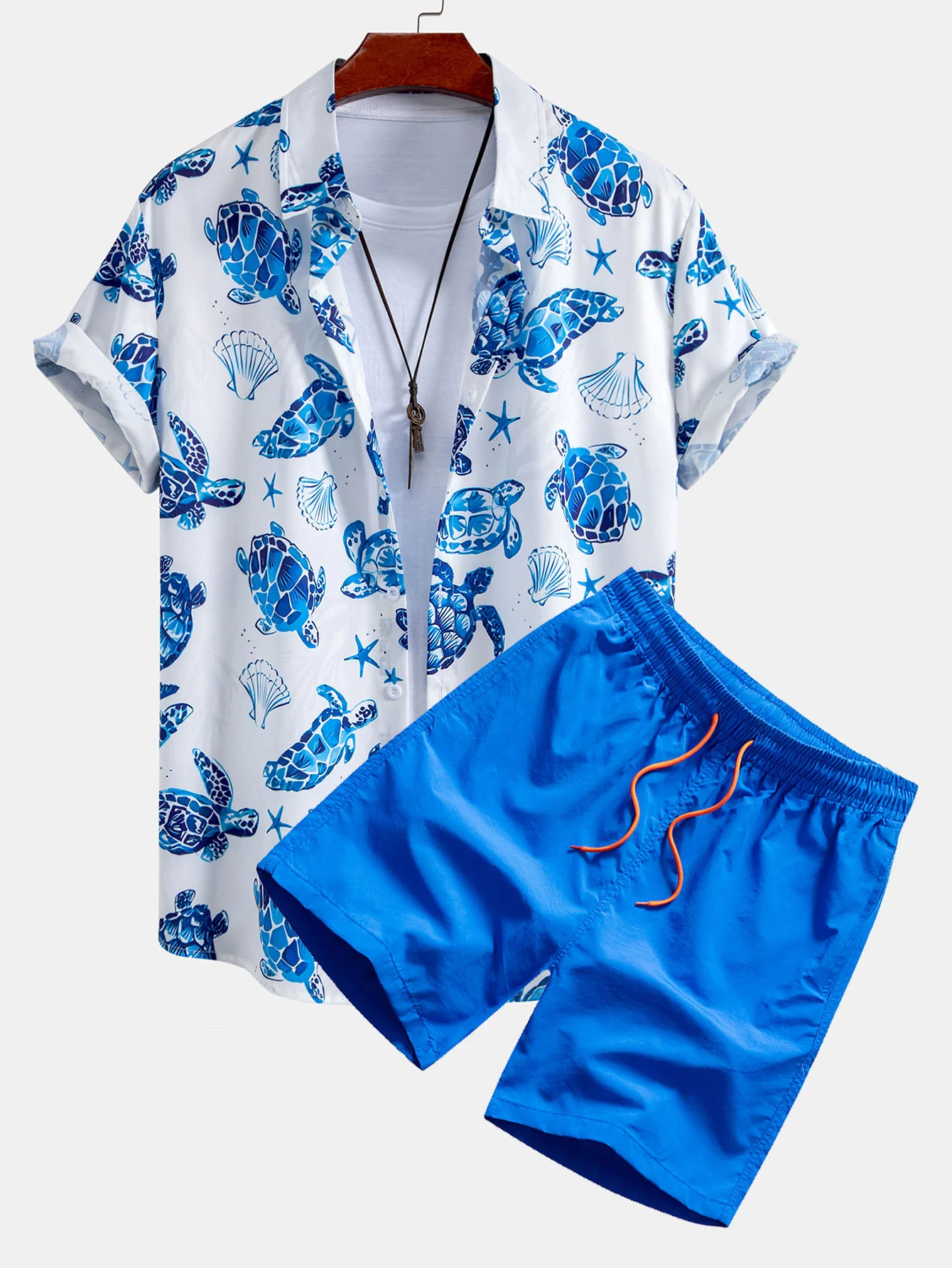 Turtle Print Hemd mit Knöpfen & Badeshorts - Image 3