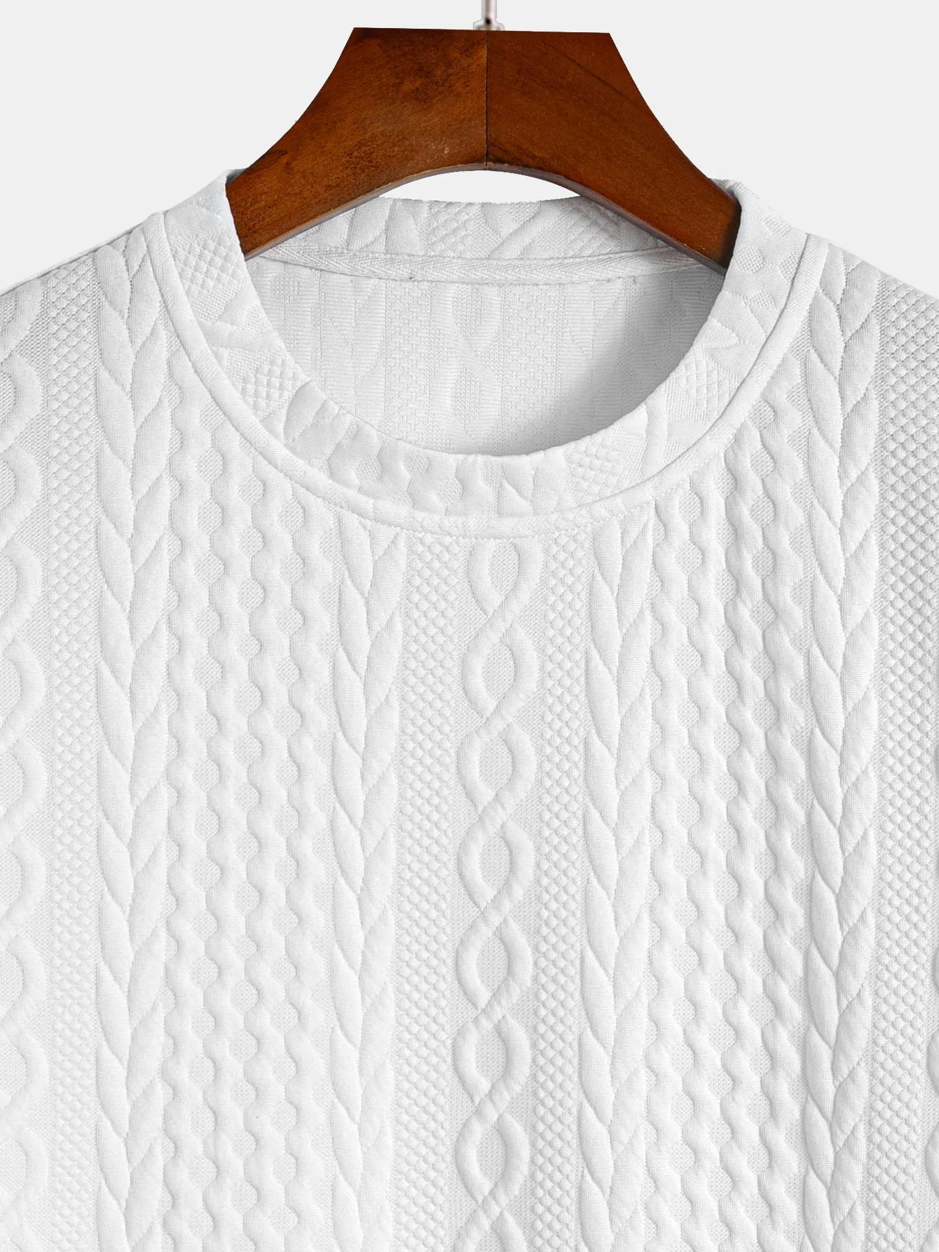 Twist Jacquard Bogen Saum T-Shirt - Image 7