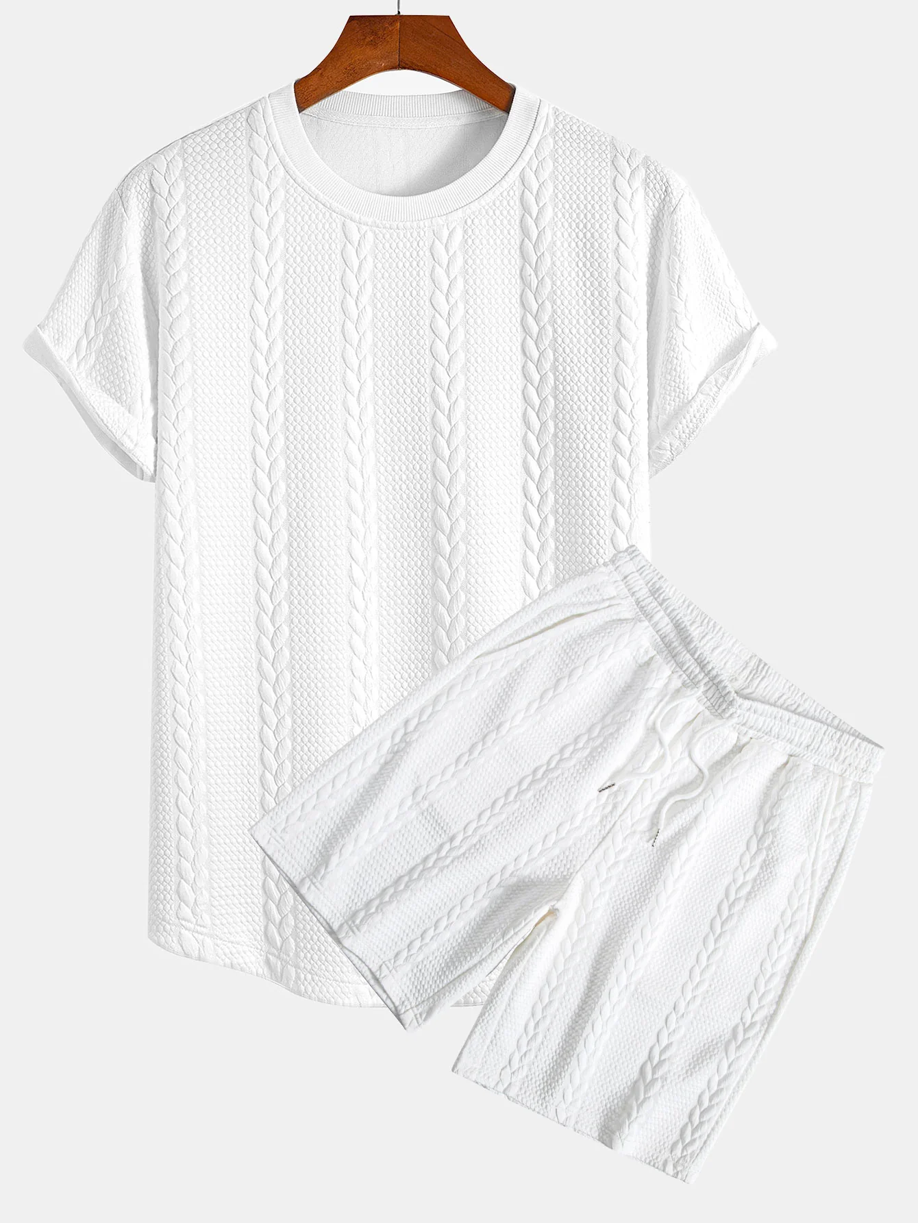 Twist Jacquard Bogen Saum T-Shirt & Twist Jacquard Shorts