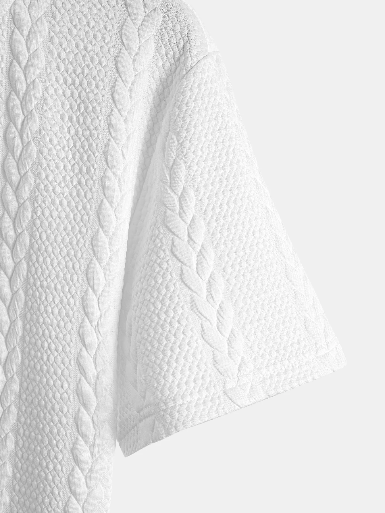 Twist Jacquard Bogen Saum T-Shirt - Image 6