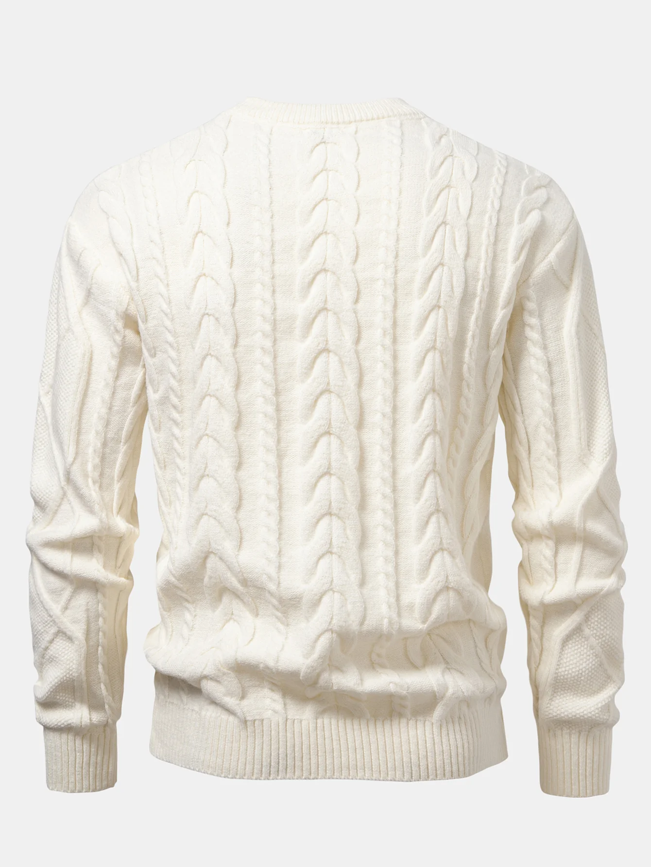 Schwerer Jacquard-Pullover mit Rundhalsausschnitt und Twist-Muster - Image 2