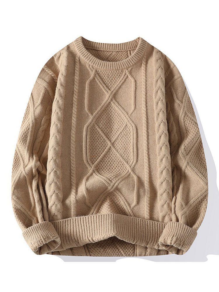Twist Jacquard Crew Neck Sweater - Image 3