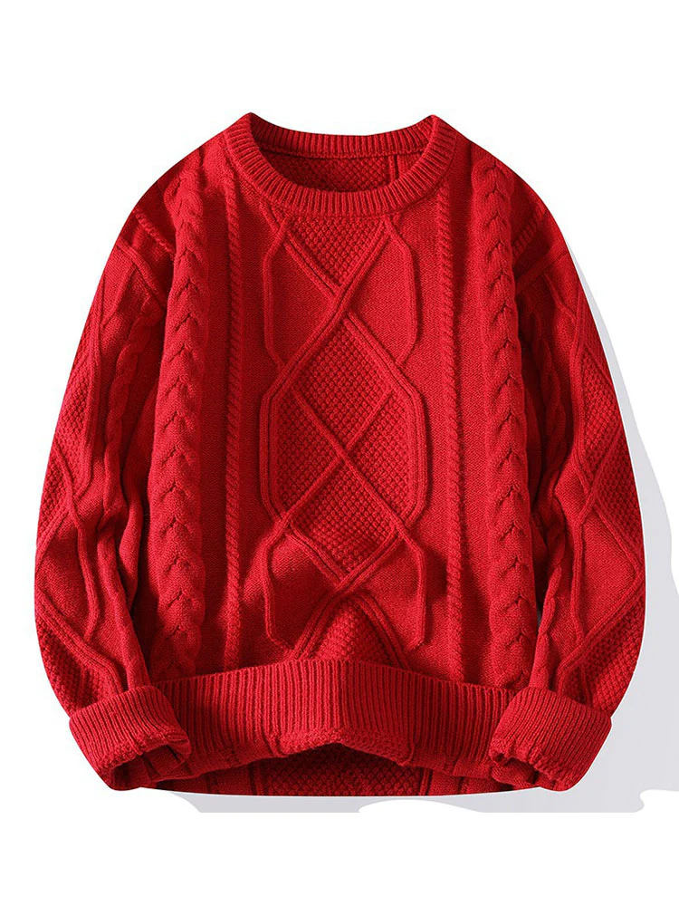 Twist Jacquard Crew Neck Sweater - Image 4