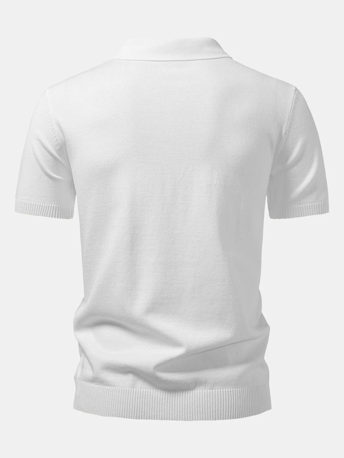 Twist Jacquard gestricktes Poloshirt mit Reißverschluss - Image 10