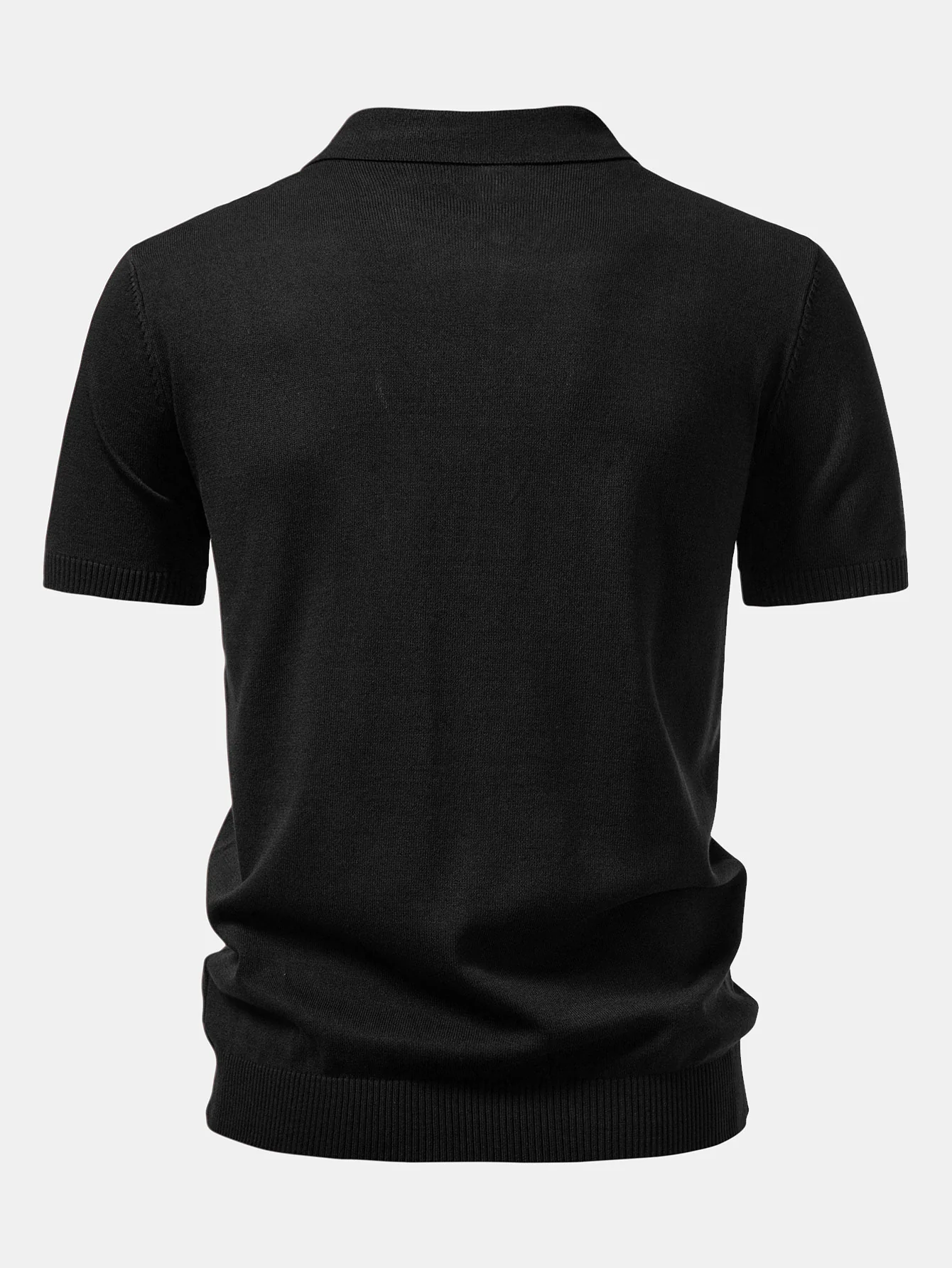 Twist Jacquard gestricktes Poloshirt mit Reißverschluss - Image 6