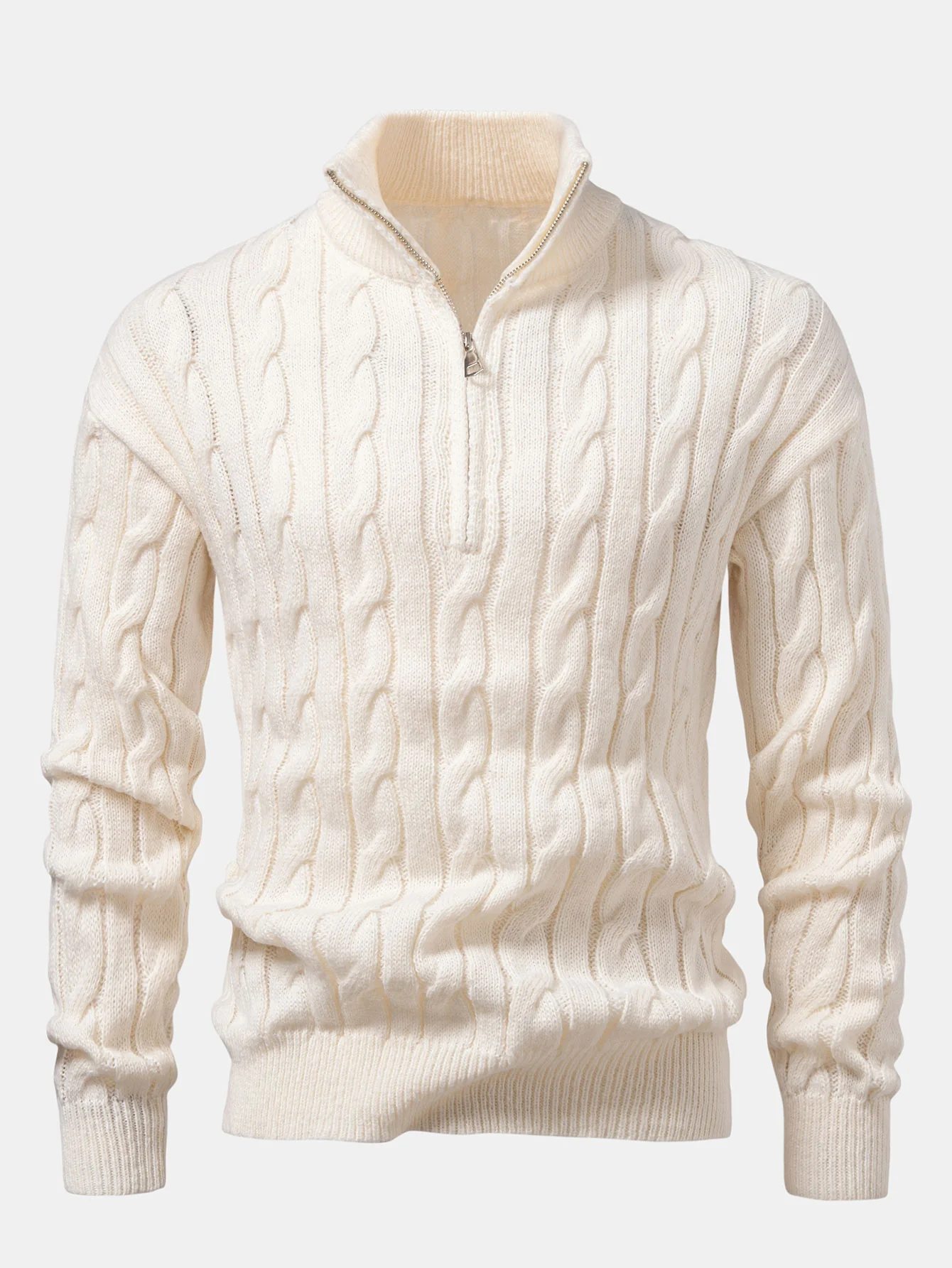 Twist Jacquard Pullover mit Viertel-Reißverschluss - Image 3