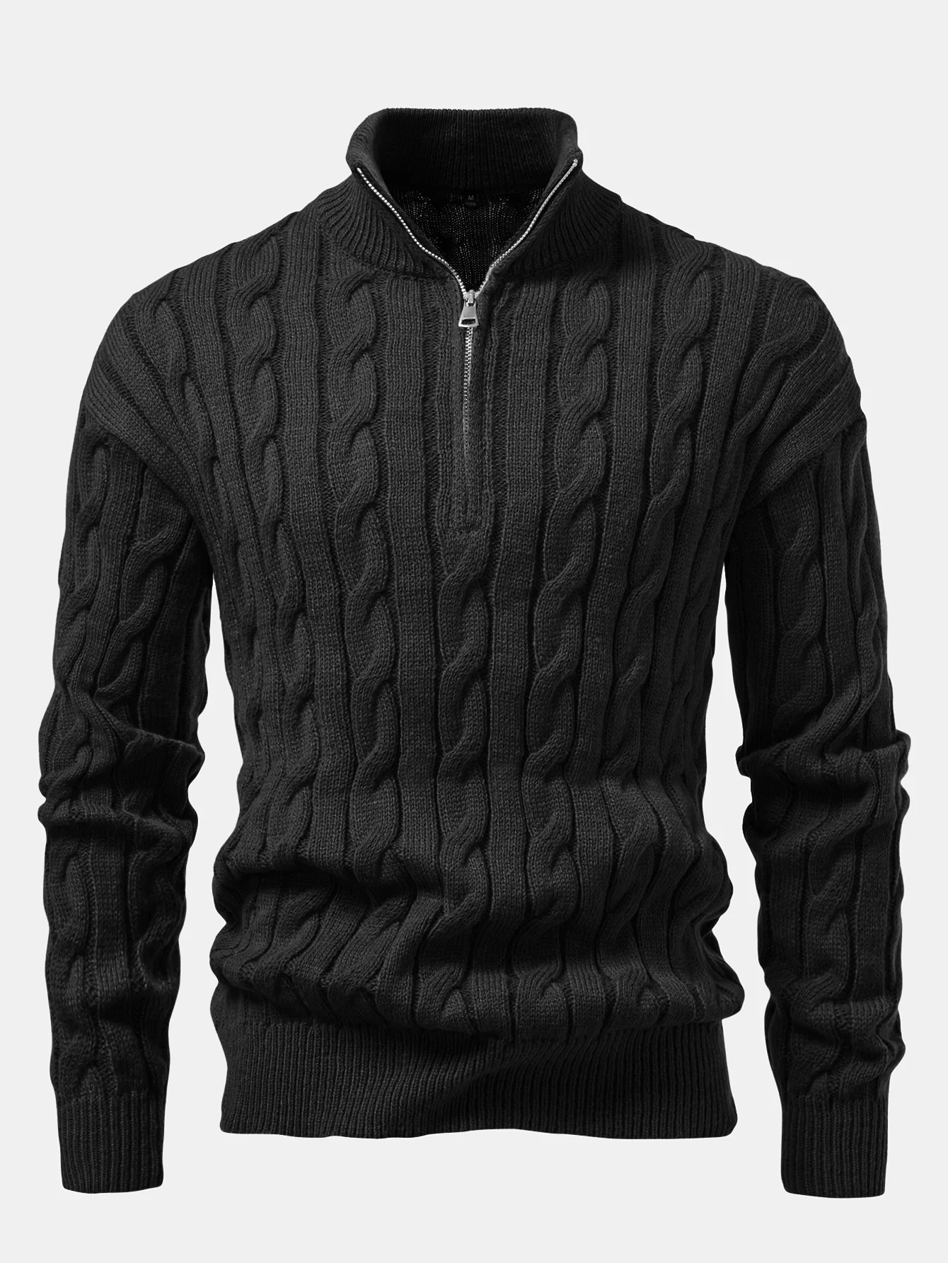 Twist Jacquard Pullover mit Viertel-Reißverschluss - Image 5