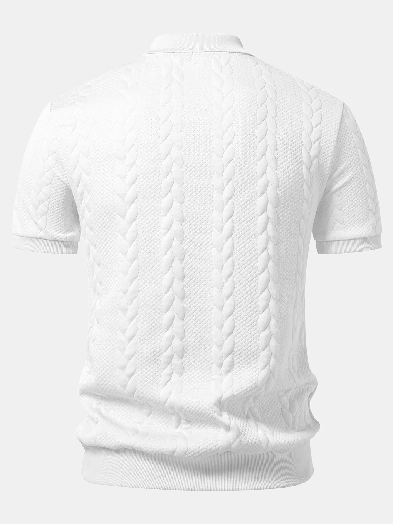 Twist Jacquard V Neck Polo - Image 2