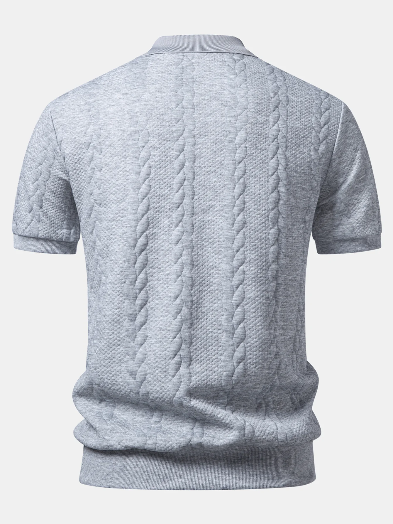 Twist Jacquard V Neck Polo - Image 4