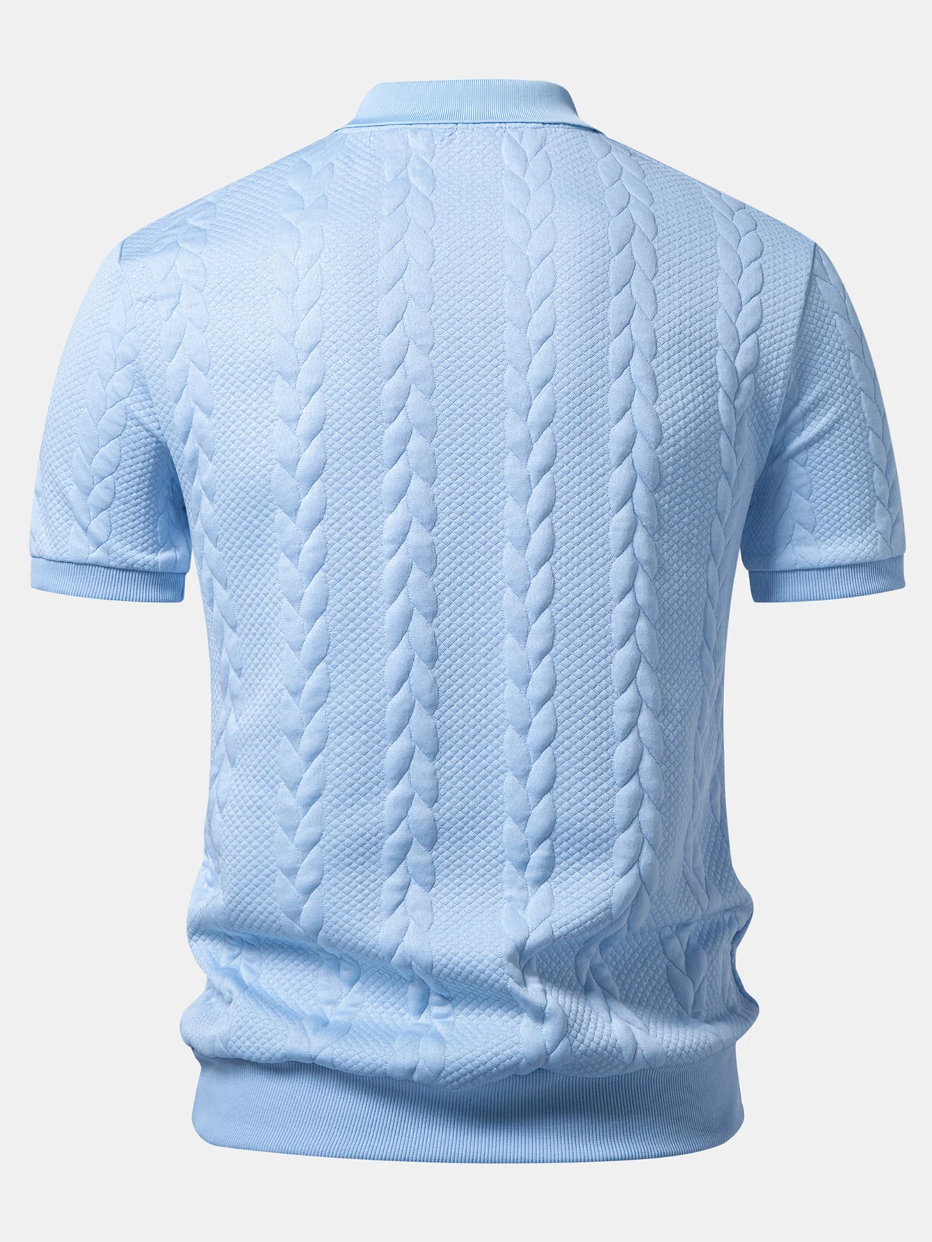 Twist Jacquard V Neck Polo - Image 6