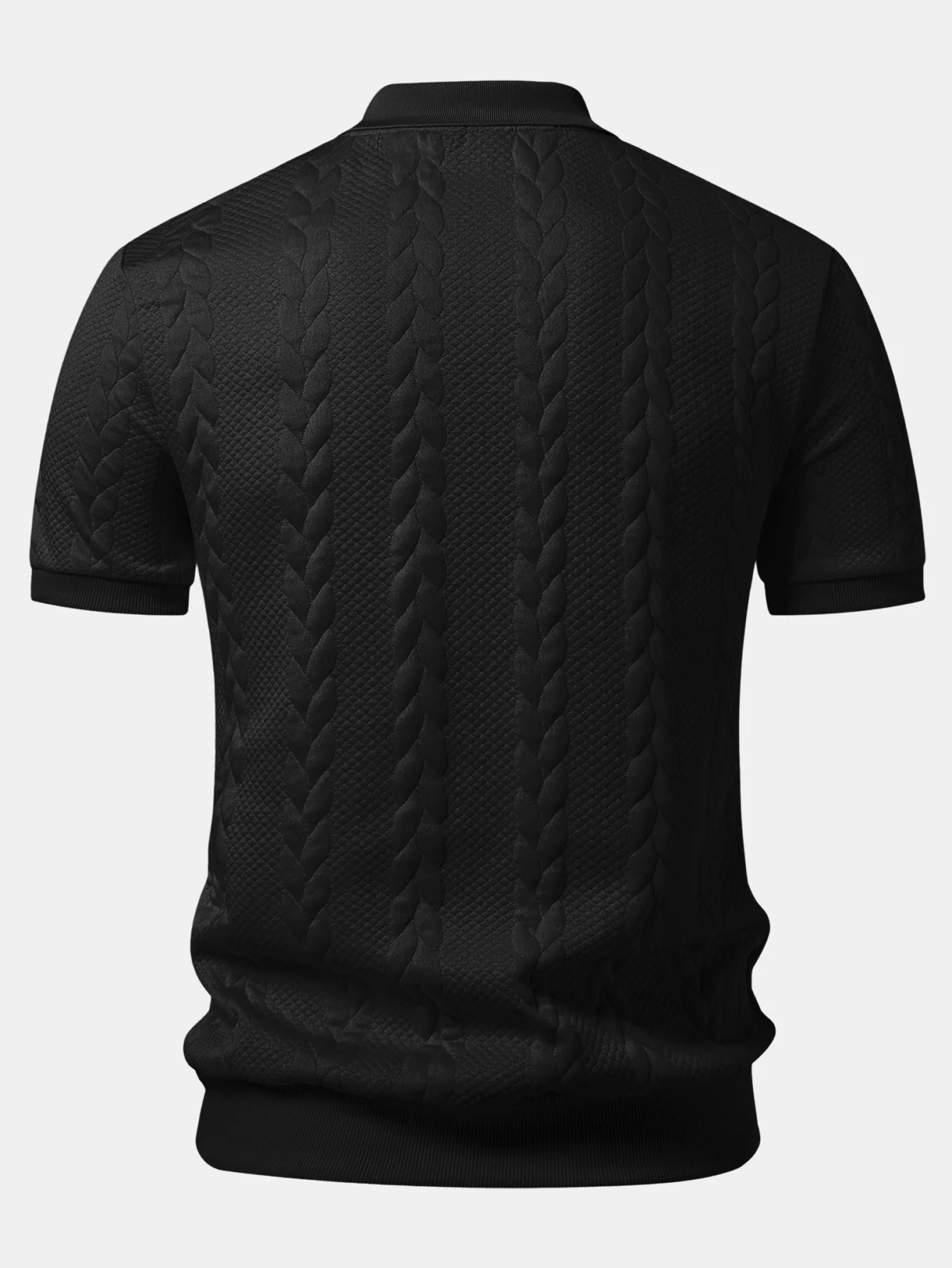 Twist Jacquard V Neck Polo - Image 8