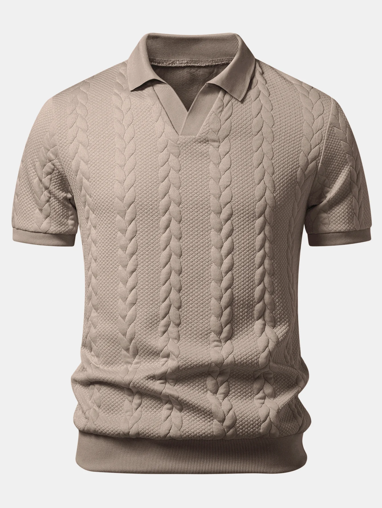 Twist Jacquard V Neck Polo - Image 9