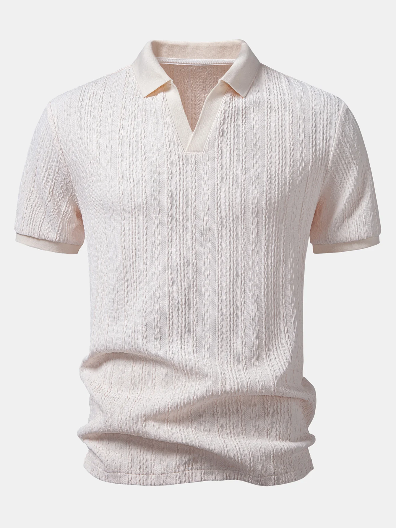 Twist Jacquard V Neck Polo & Slim Fit Tapered Trousers - Image 4