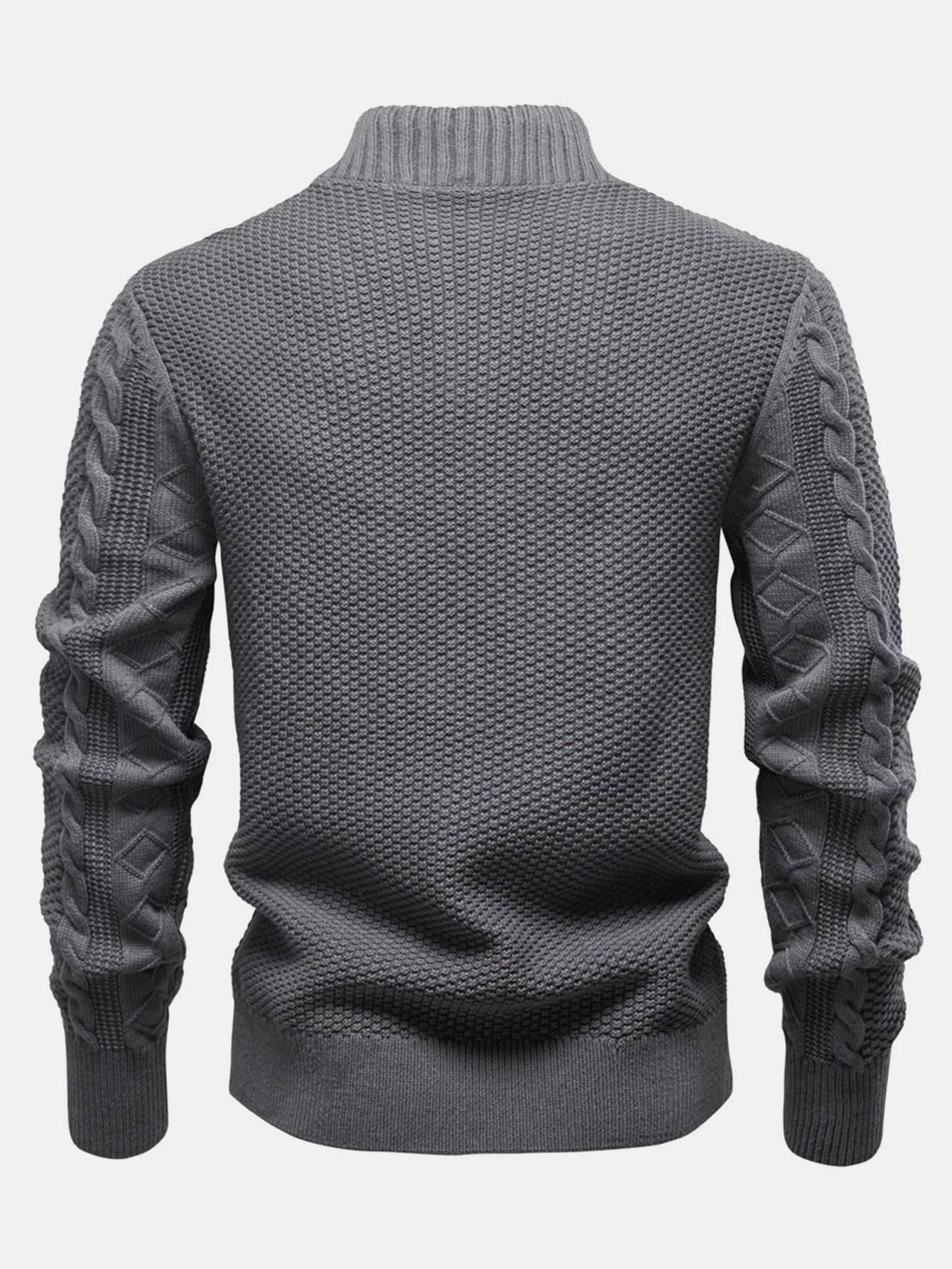 Twist Jacquard Reißverschluss Stehkragen Pullover - Image 2