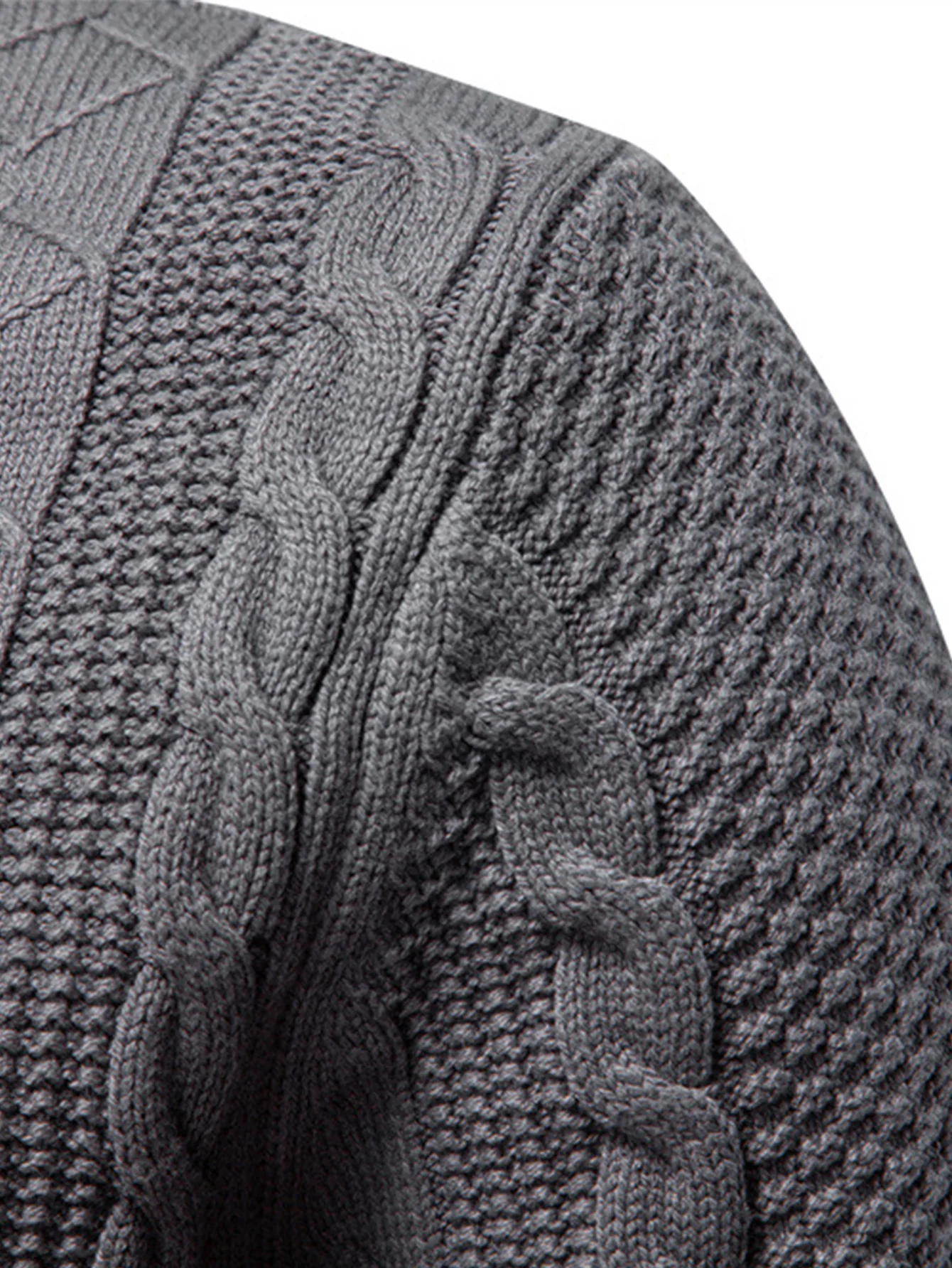 Twist Jacquard Reißverschluss Stehkragen Pullover - Image 6