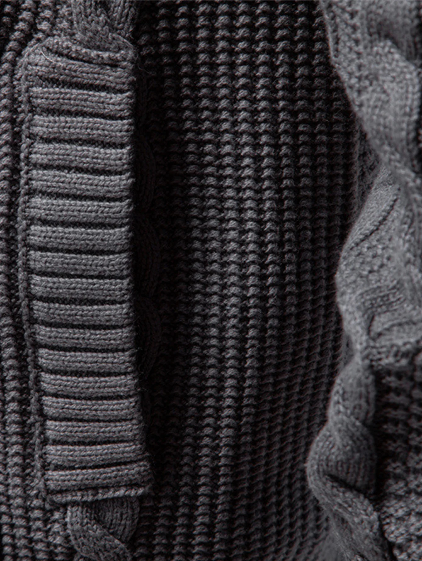 Twist Jacquard Reißverschluss Stehkragen Pullover - Image 7