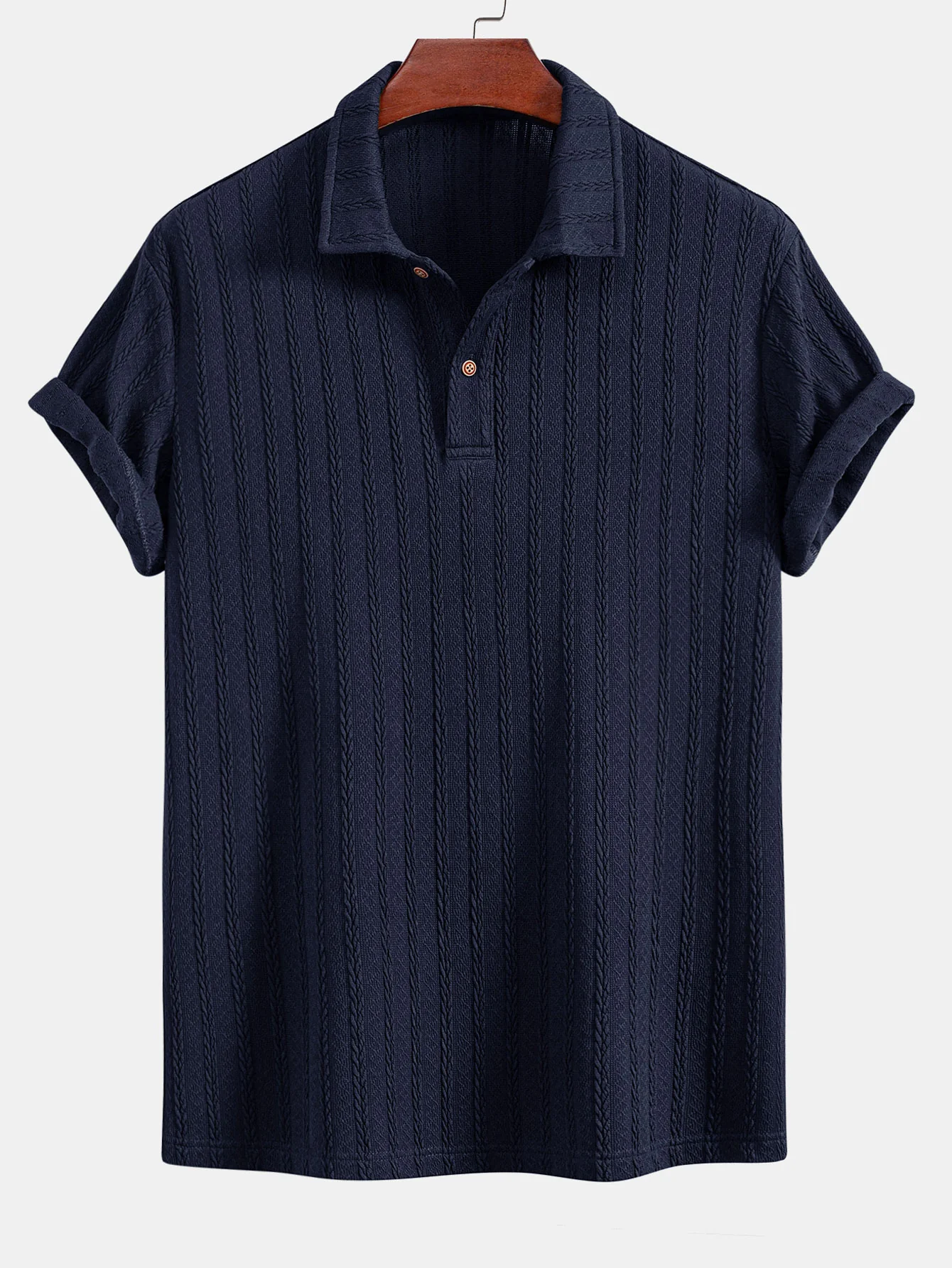 Twist Texture Knit Poloshirts Shirt
