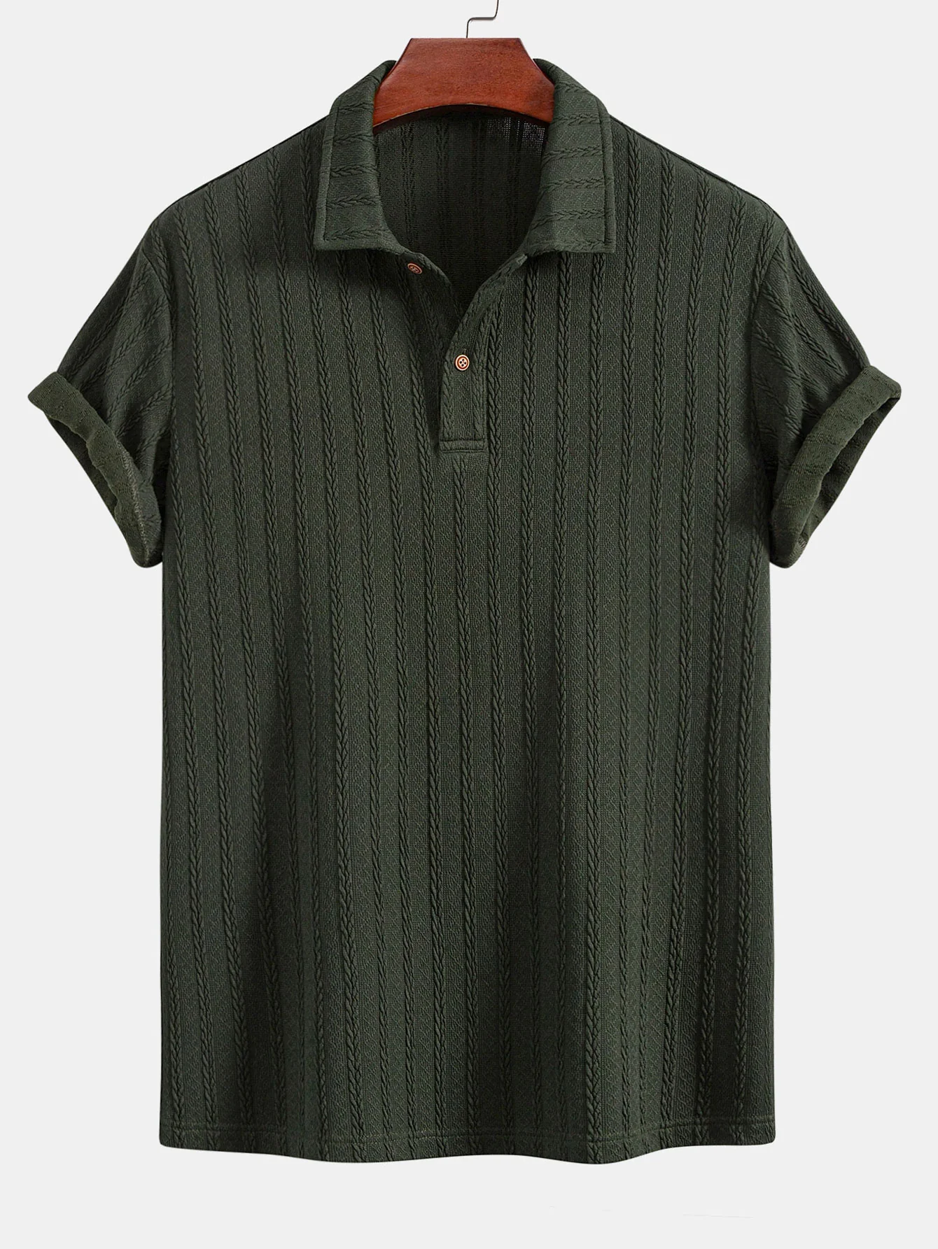Twist Texture Knit Poloshirts Shirt - Image 3