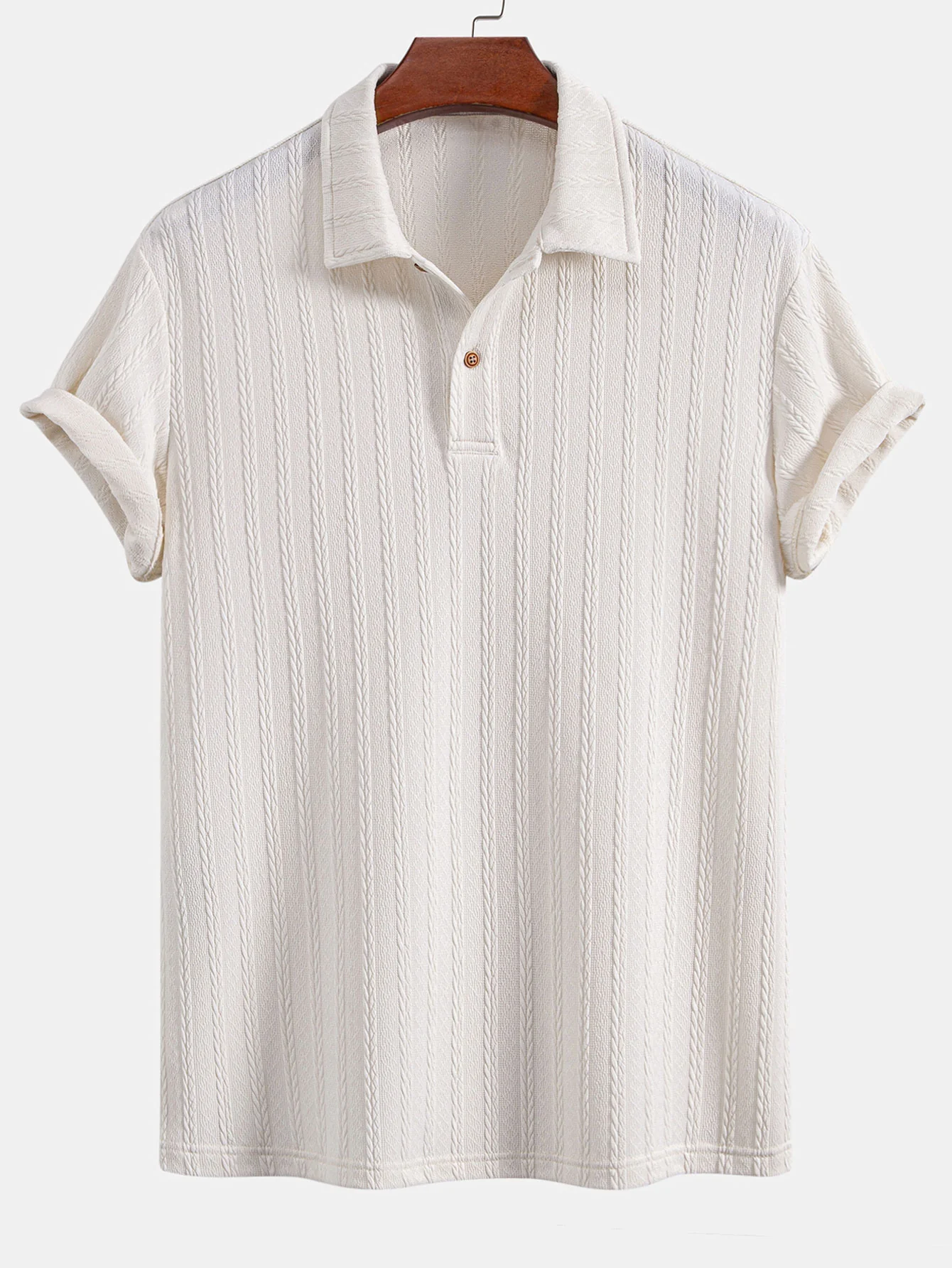 Twist Texture Knit Poloshirts Shirt - Image 5