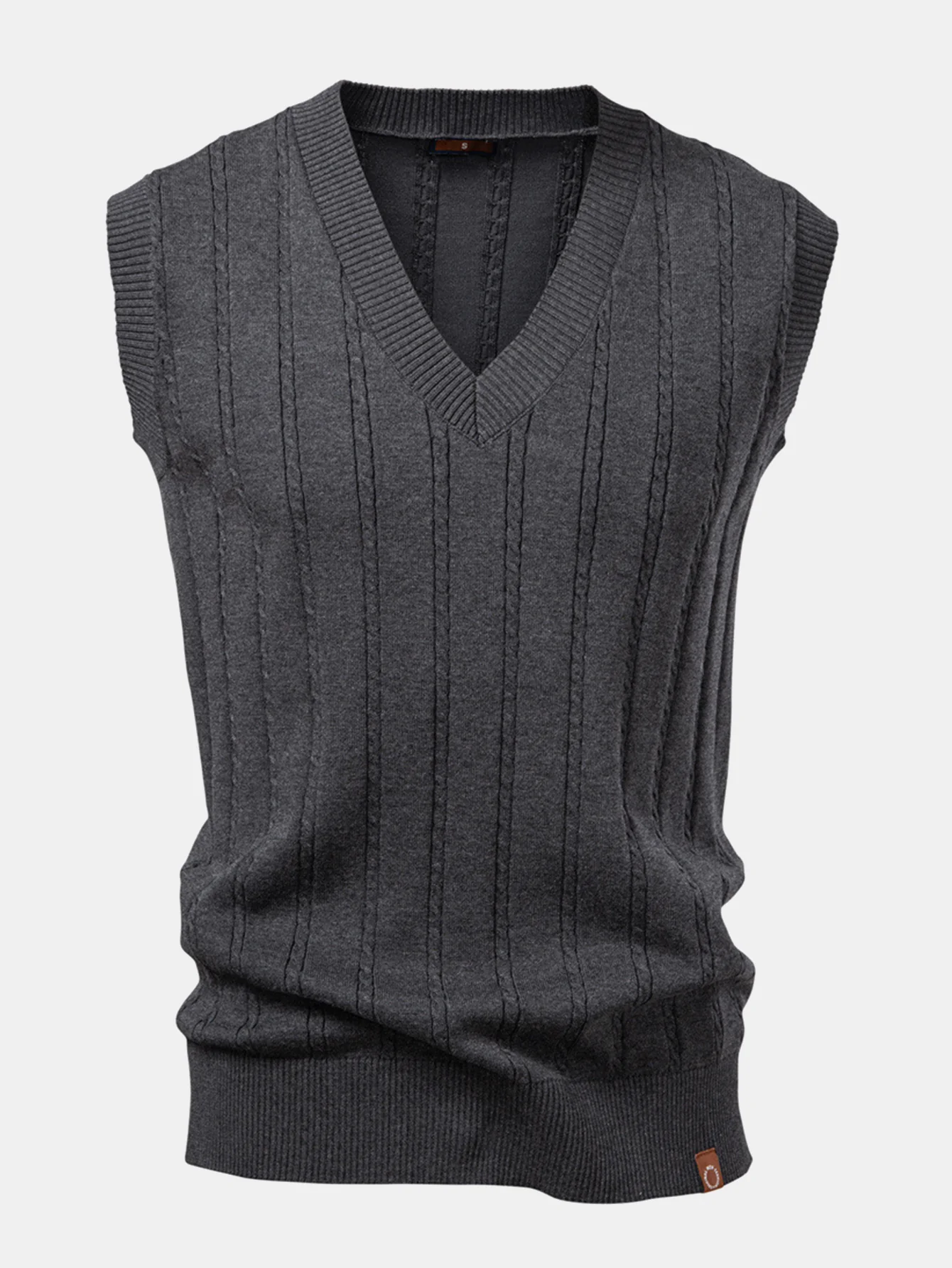Twist V-Ausschnitt Strickpulloverweste - Image 5